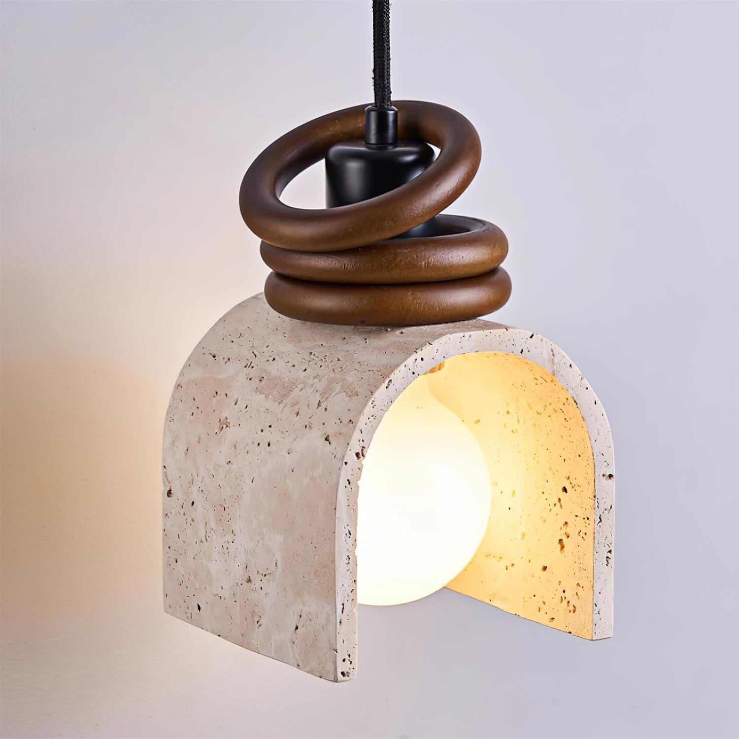 Ritta Pendant Light Travertine  Arched