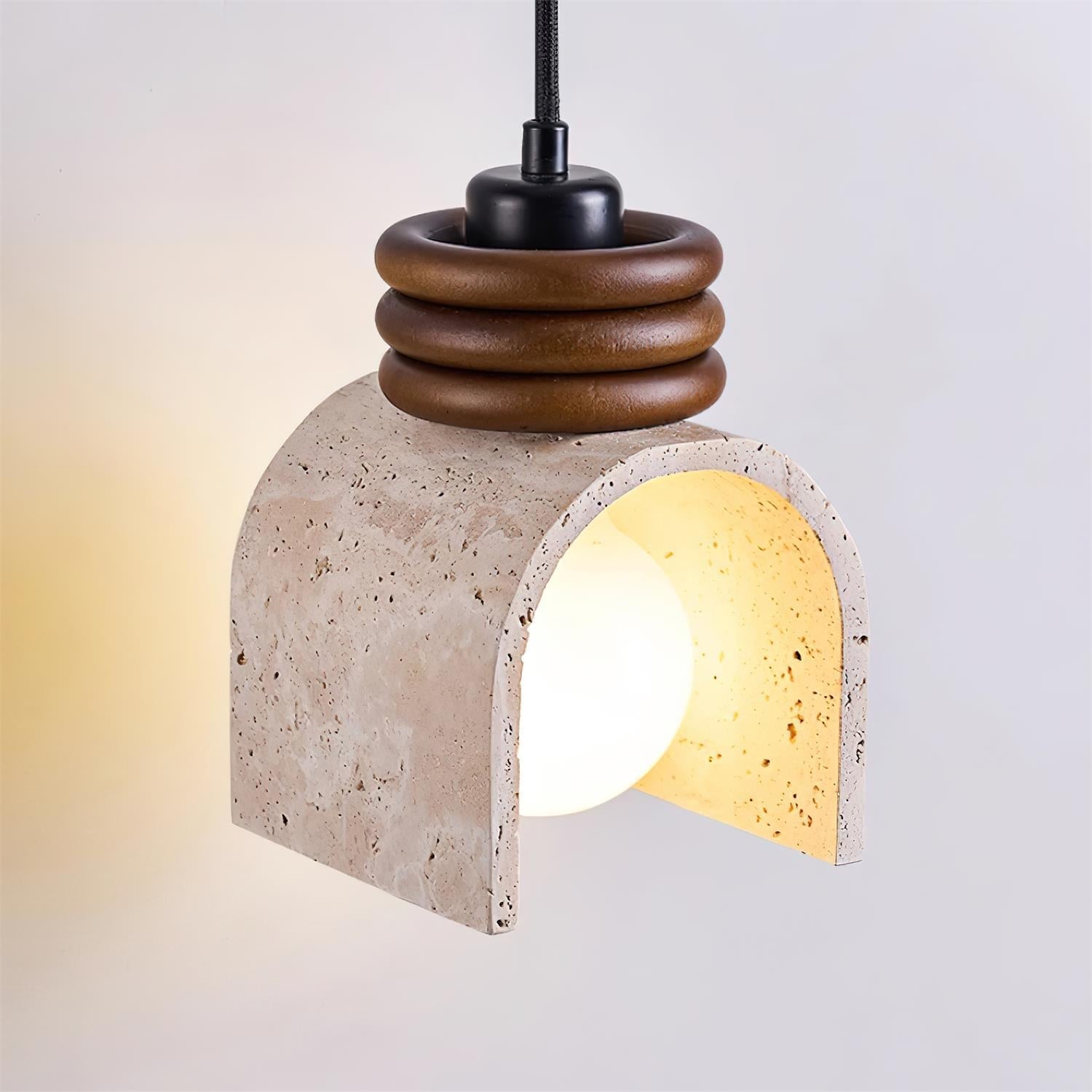 Ritta Pendant Light Travertine  Arched