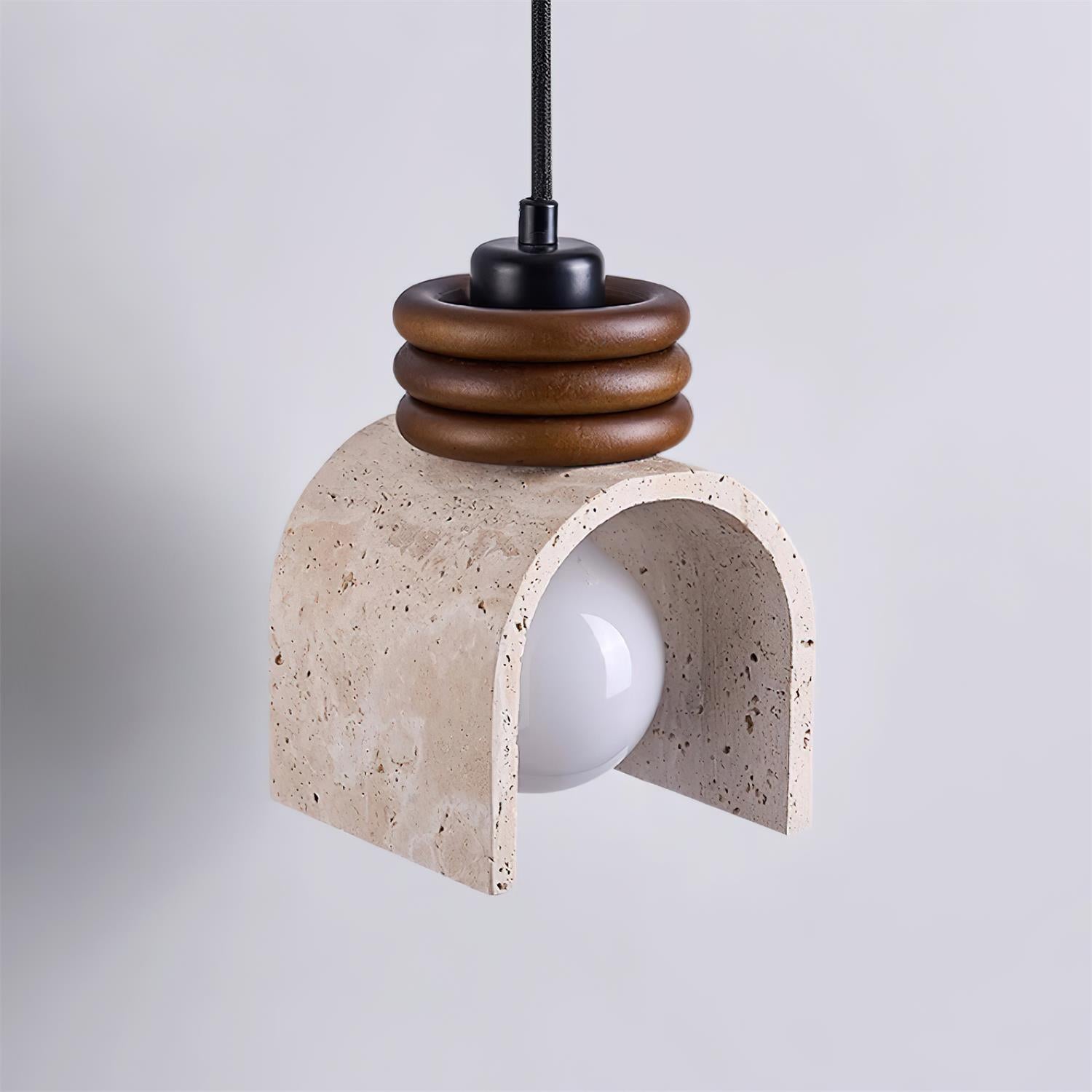 Ritta Pendant Light Travertine  Arched