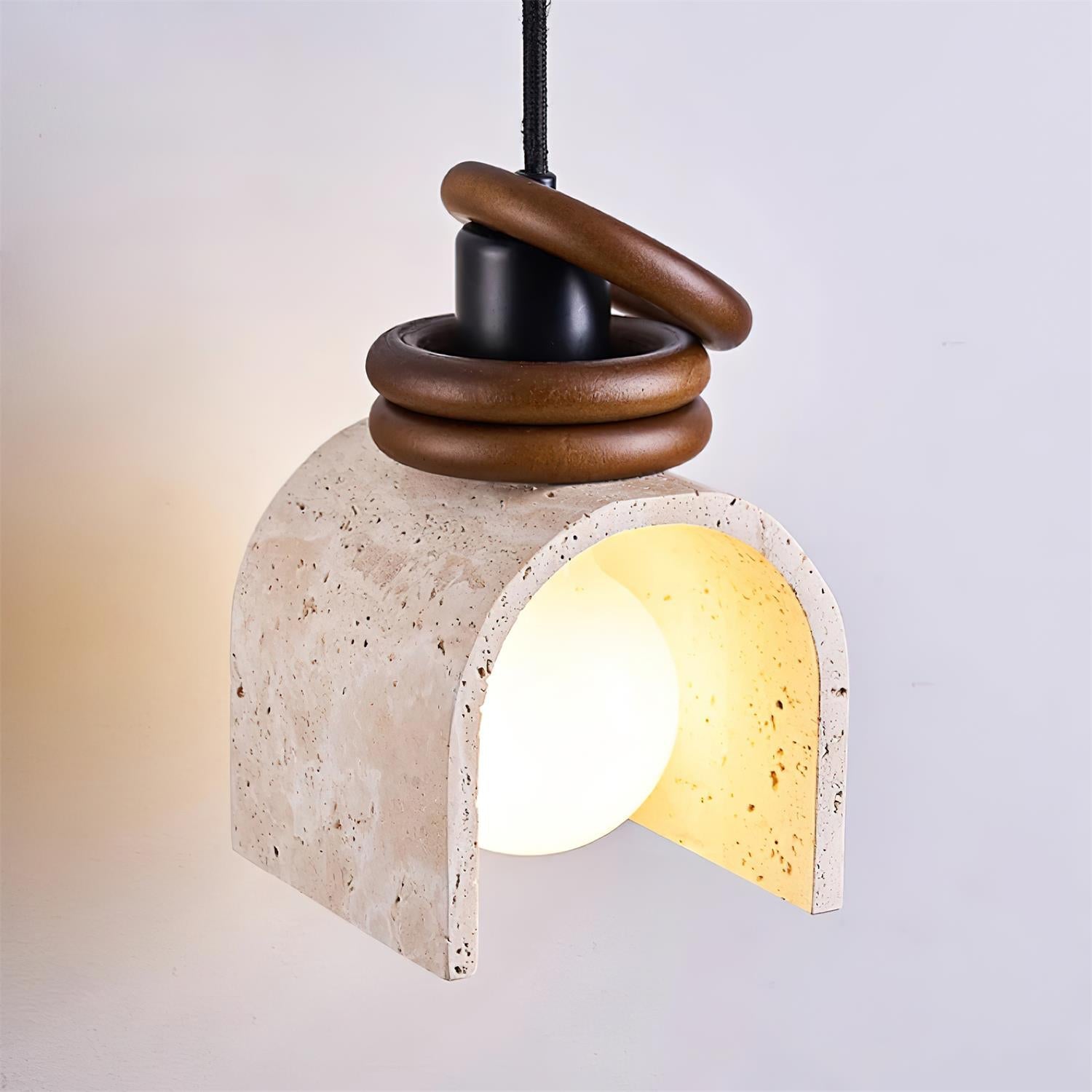 Ritta Pendant Light Travertine  Arched