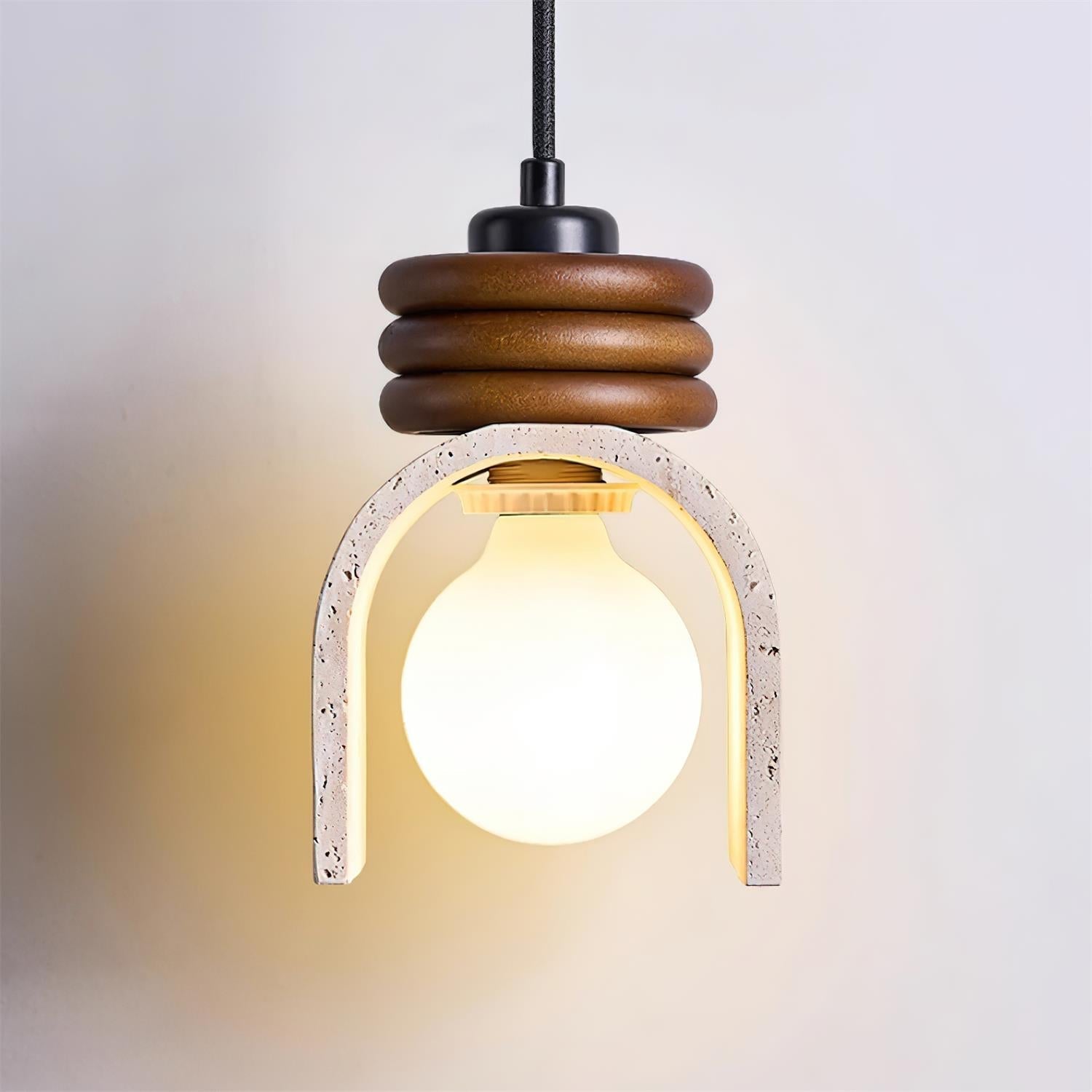 Ritta Pendant Light Travertine  Arched