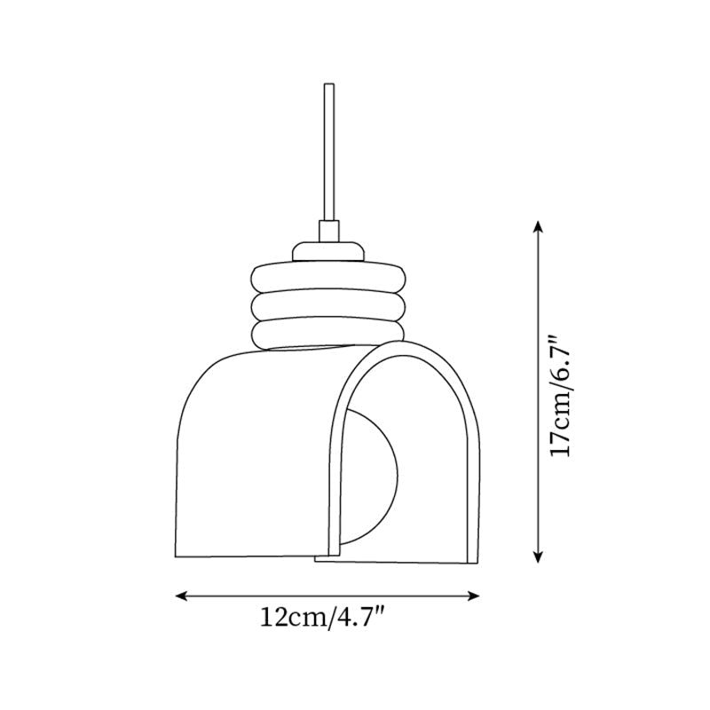 Ritta Pendant Light Travertine  Arched