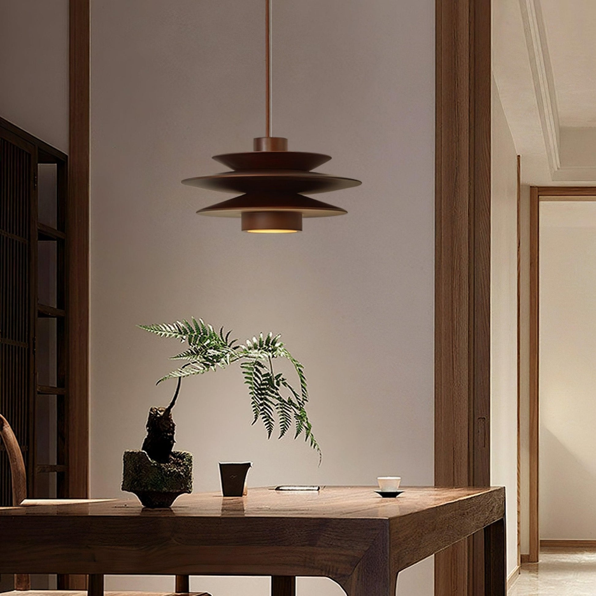 Elorda Wooden Retro Pendant Light-Neutral Decor