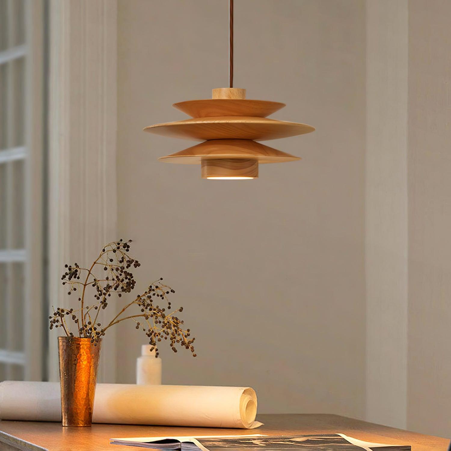 Elorda Wooden Retro Pendant Light-Neutral Decor