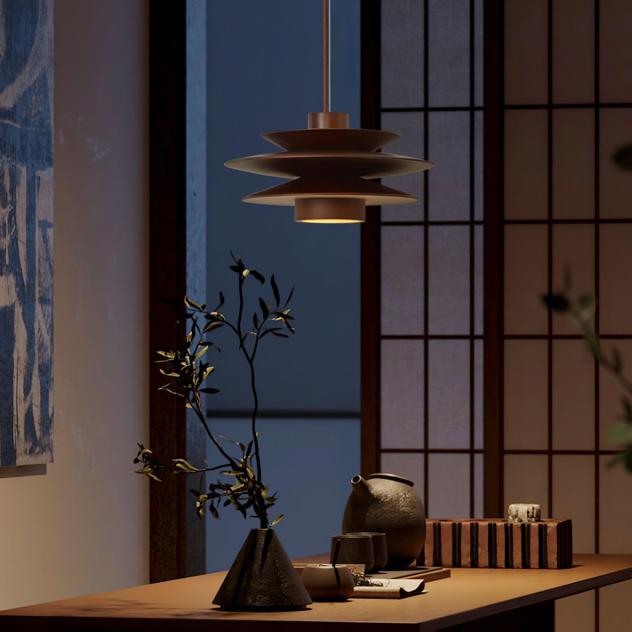 Elorda Wooden Retro Pendant Light-Neutral Decor