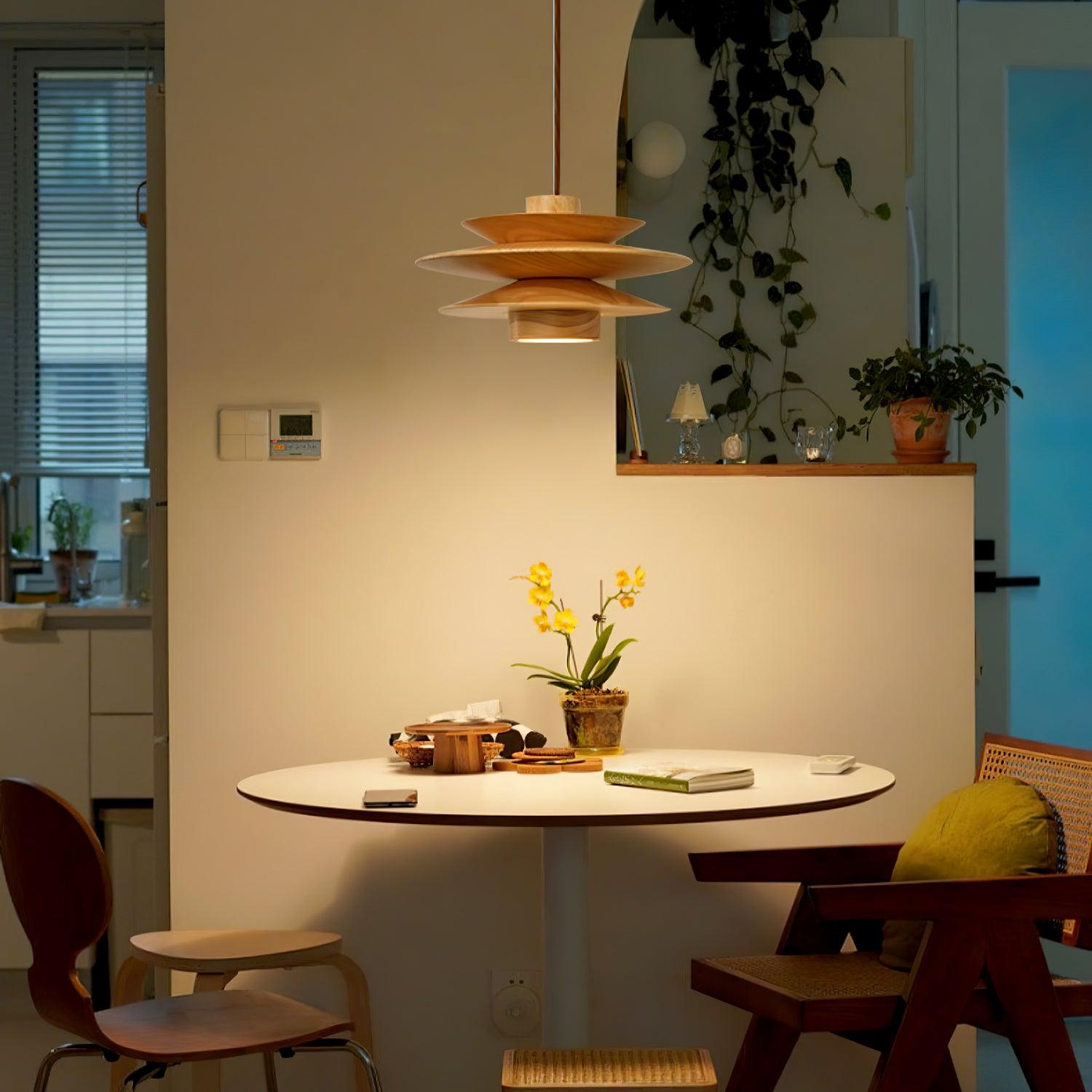 Elorda Wooden Retro Pendant Light-Neutral Decor