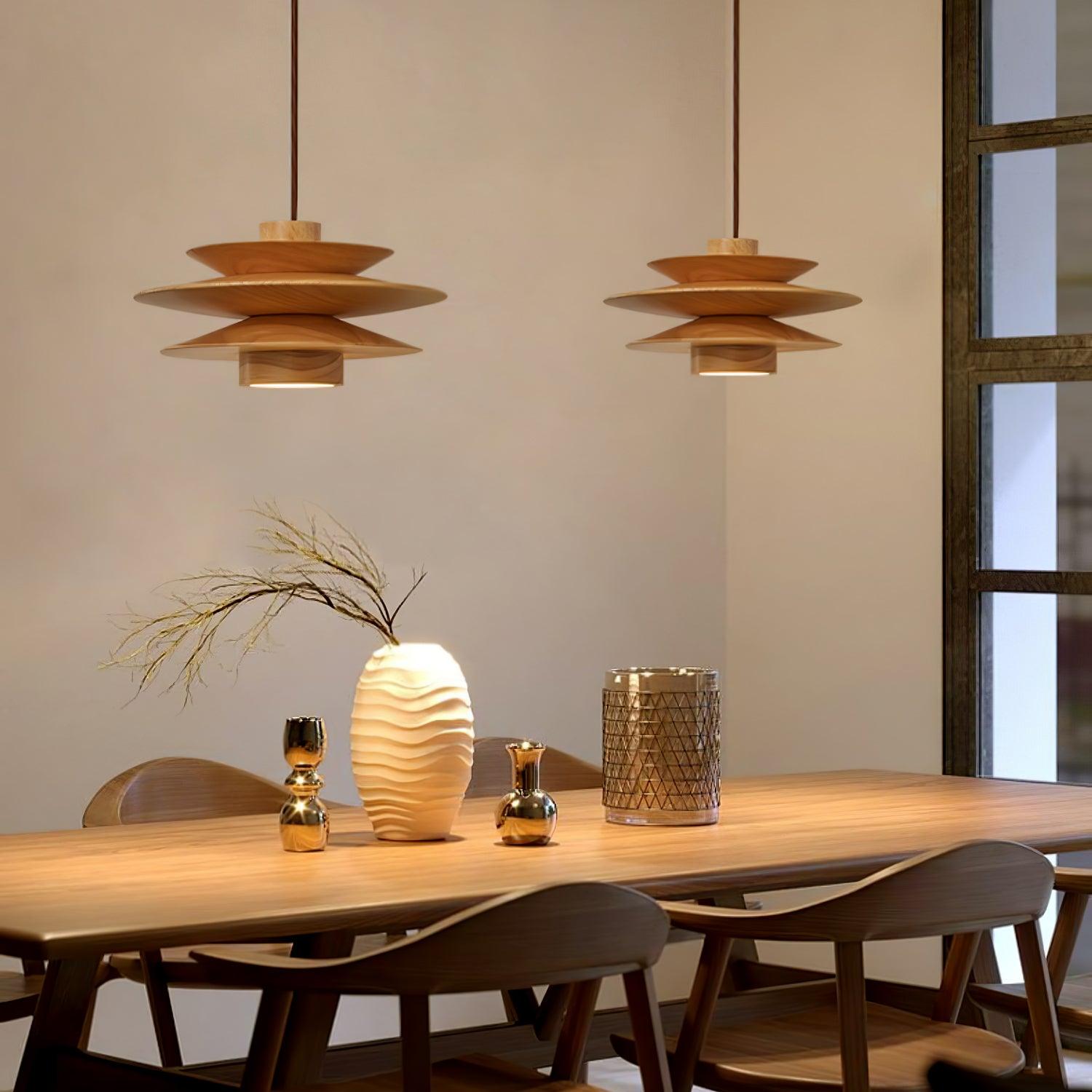 Elorda Wooden Retro Pendant Light-Neutral Decor
