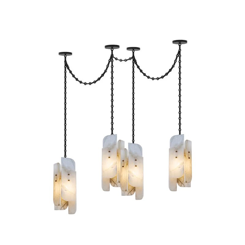Cascading Chain Cluster Chandelier-Neutral Decor