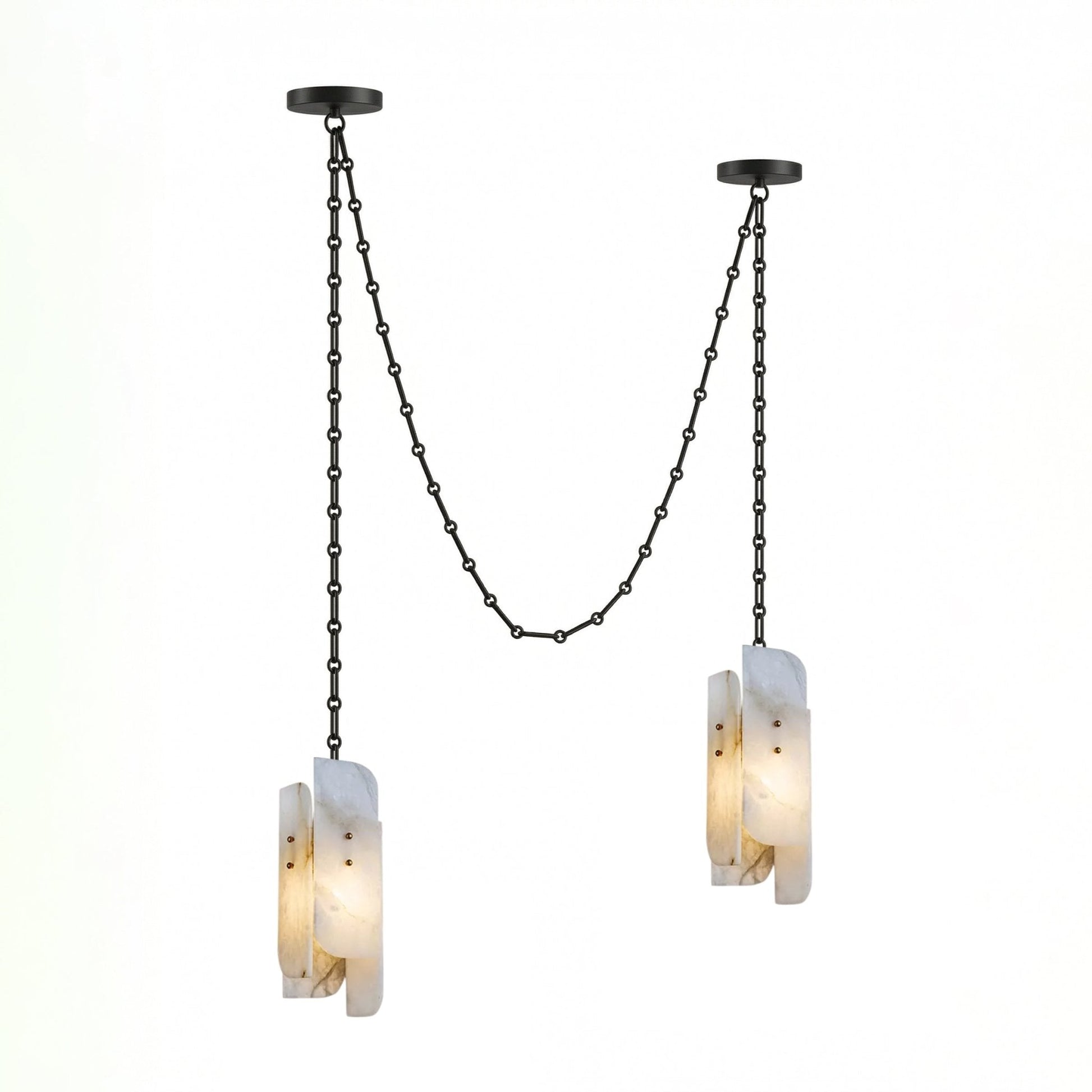 Cascading Chain Cluster Chandelier-Neutral Decor