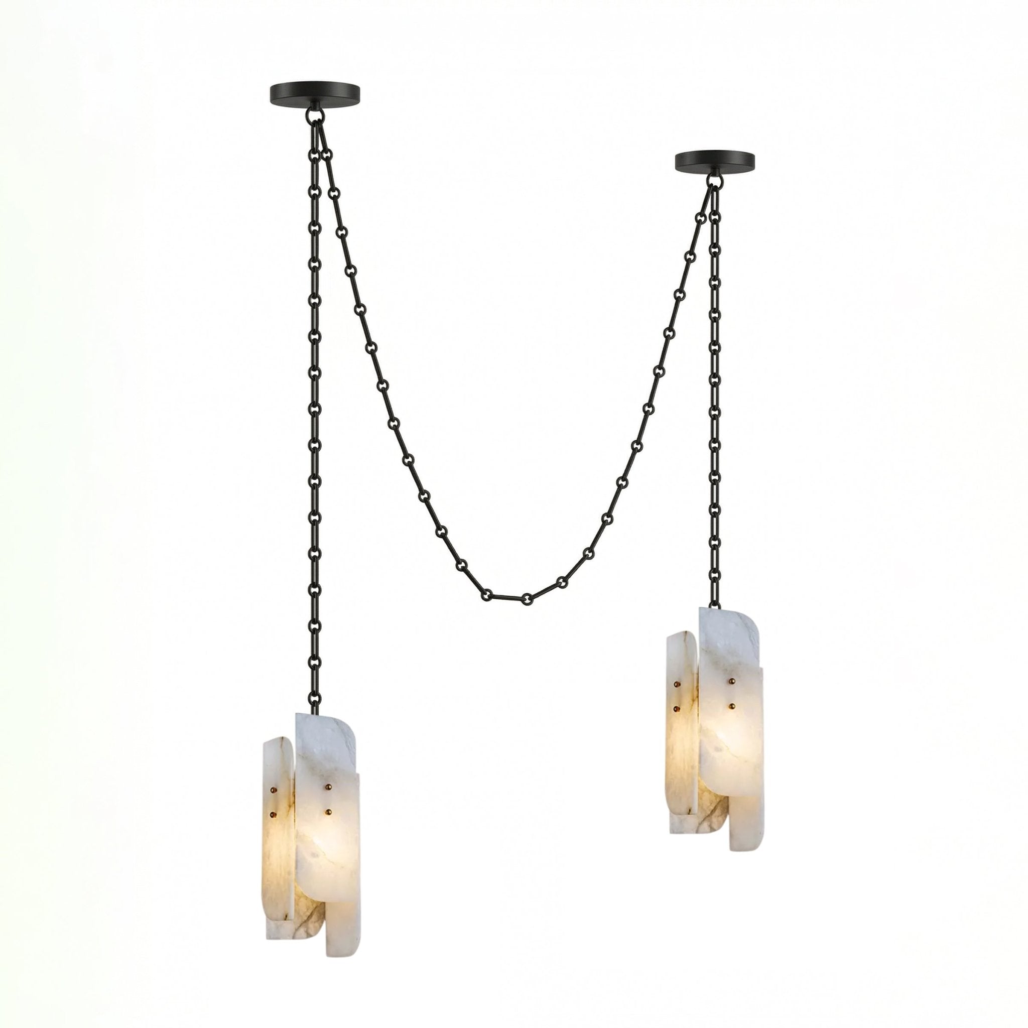 Cascading Chain Cluster Chandelier-Neutral Decor