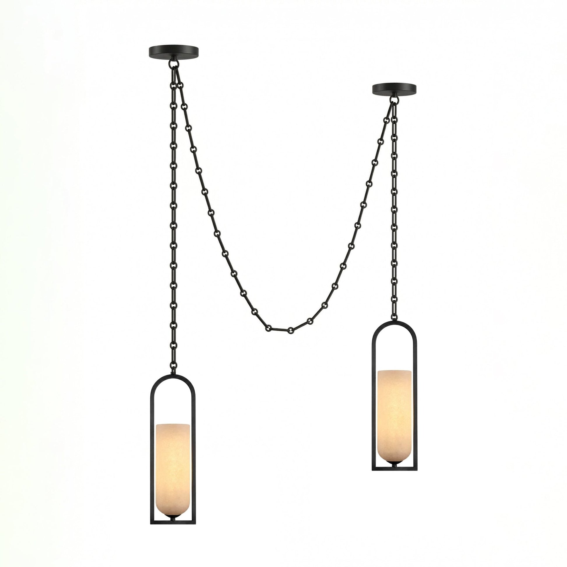 Cascading Chain Lantern Chandelier-Neutral Decor