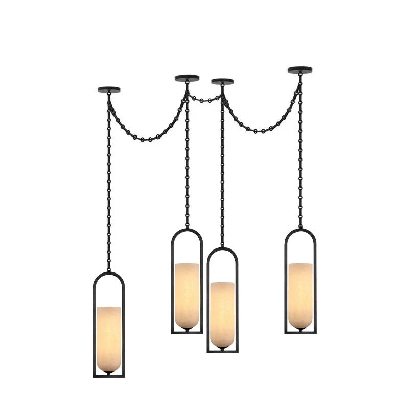 Cascading Chain Lantern Chandelier-Neutral Decor