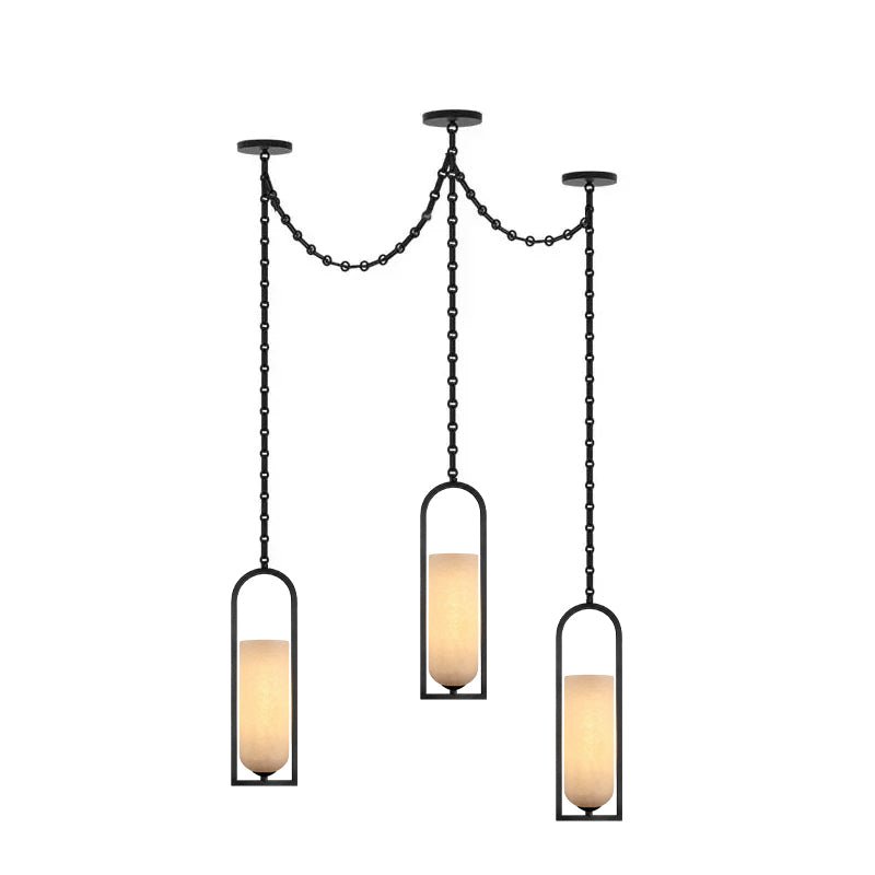 Cascading Chain Lantern Chandelier-Neutral Decor