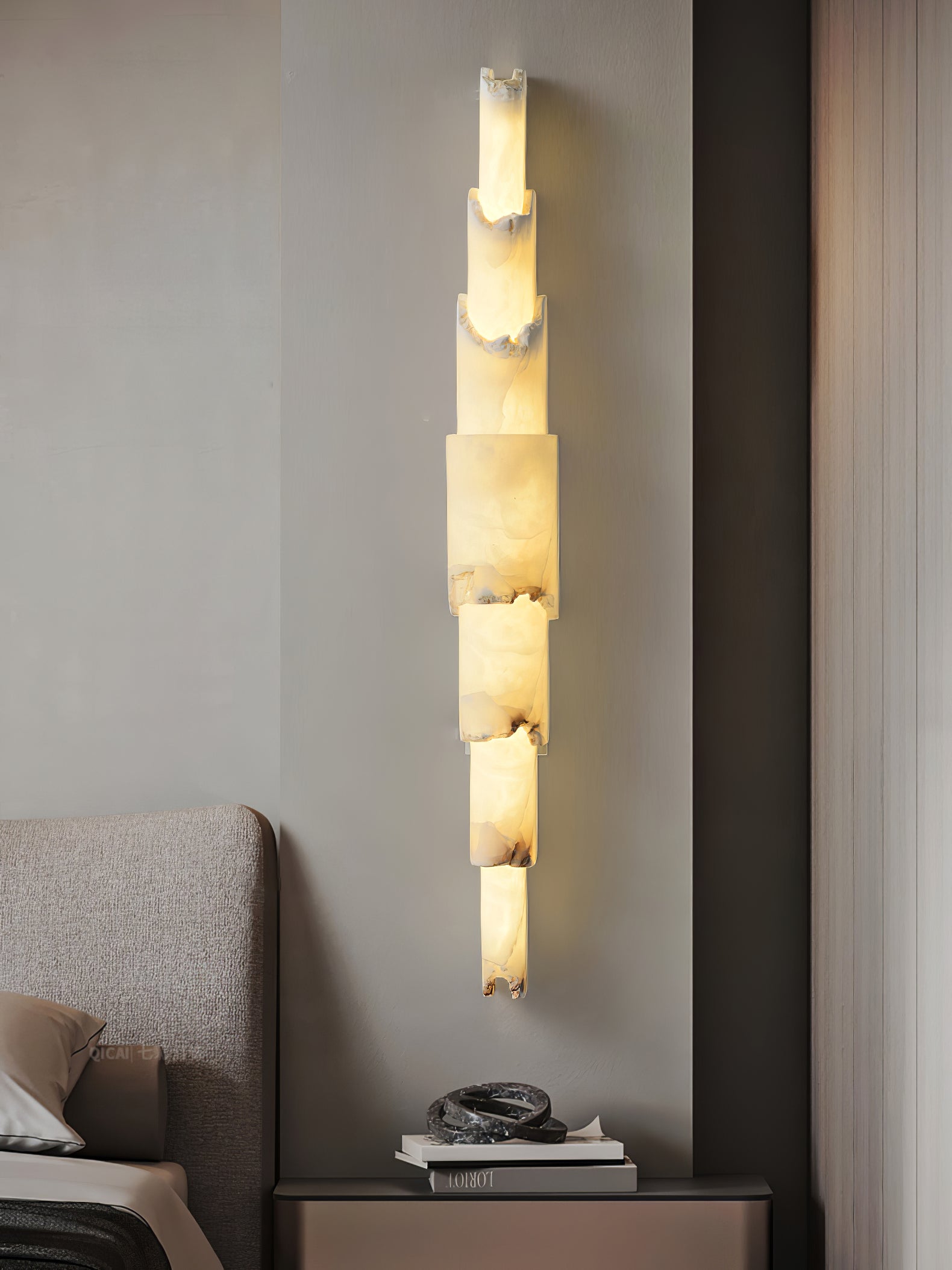 Caspian Multi-layer Alabaster Wall Light-Neutral Decor