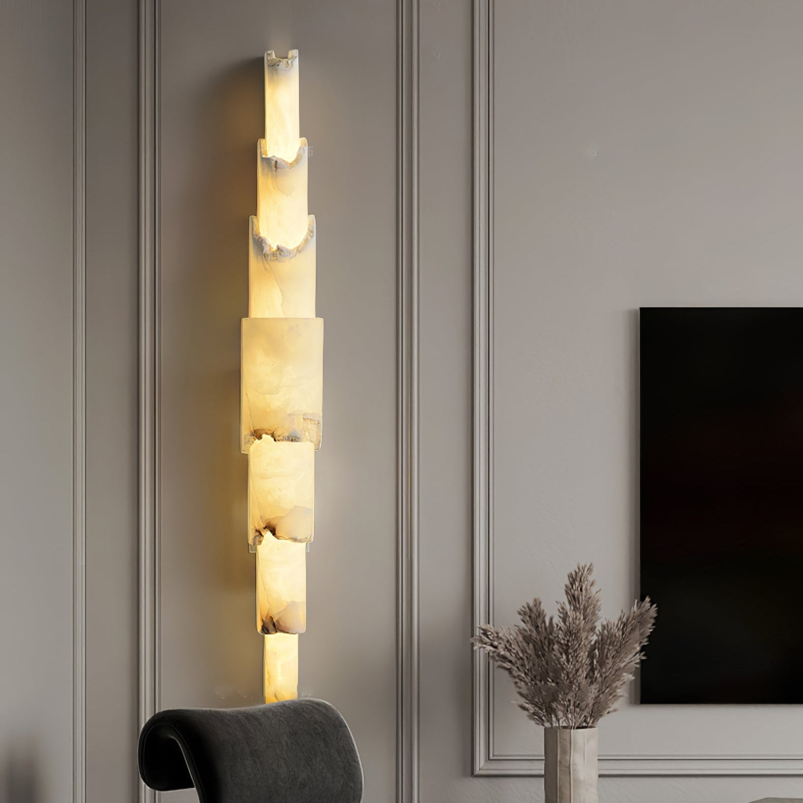 Caspian Multi-layer Alabaster Wall Light-Neutral Decor