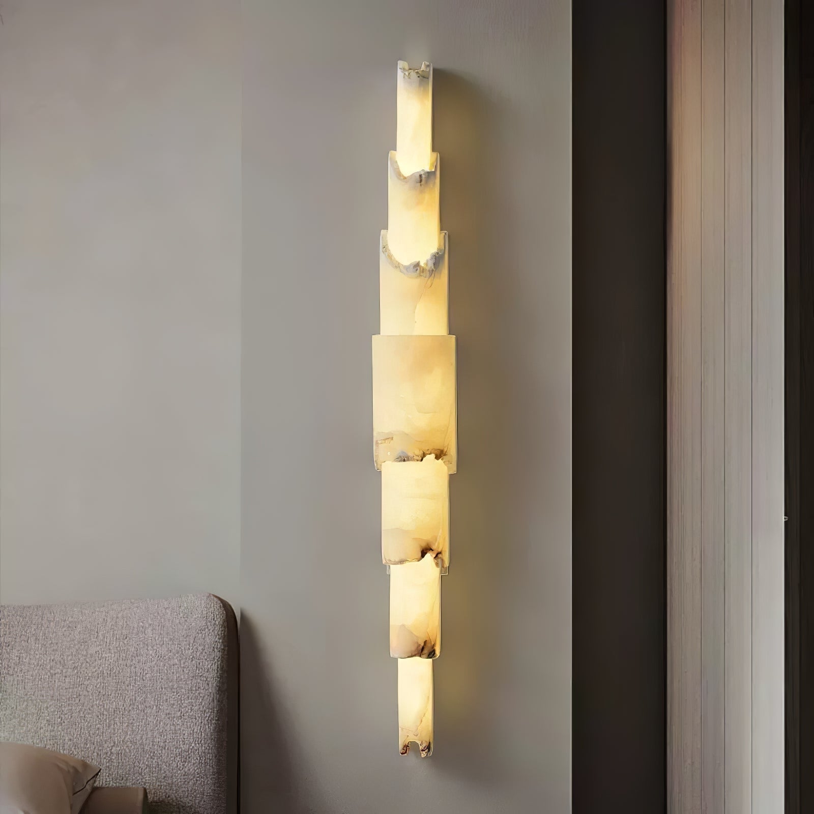 Caspian Multi-layer Alabaster Wall Light-Neutral Decor