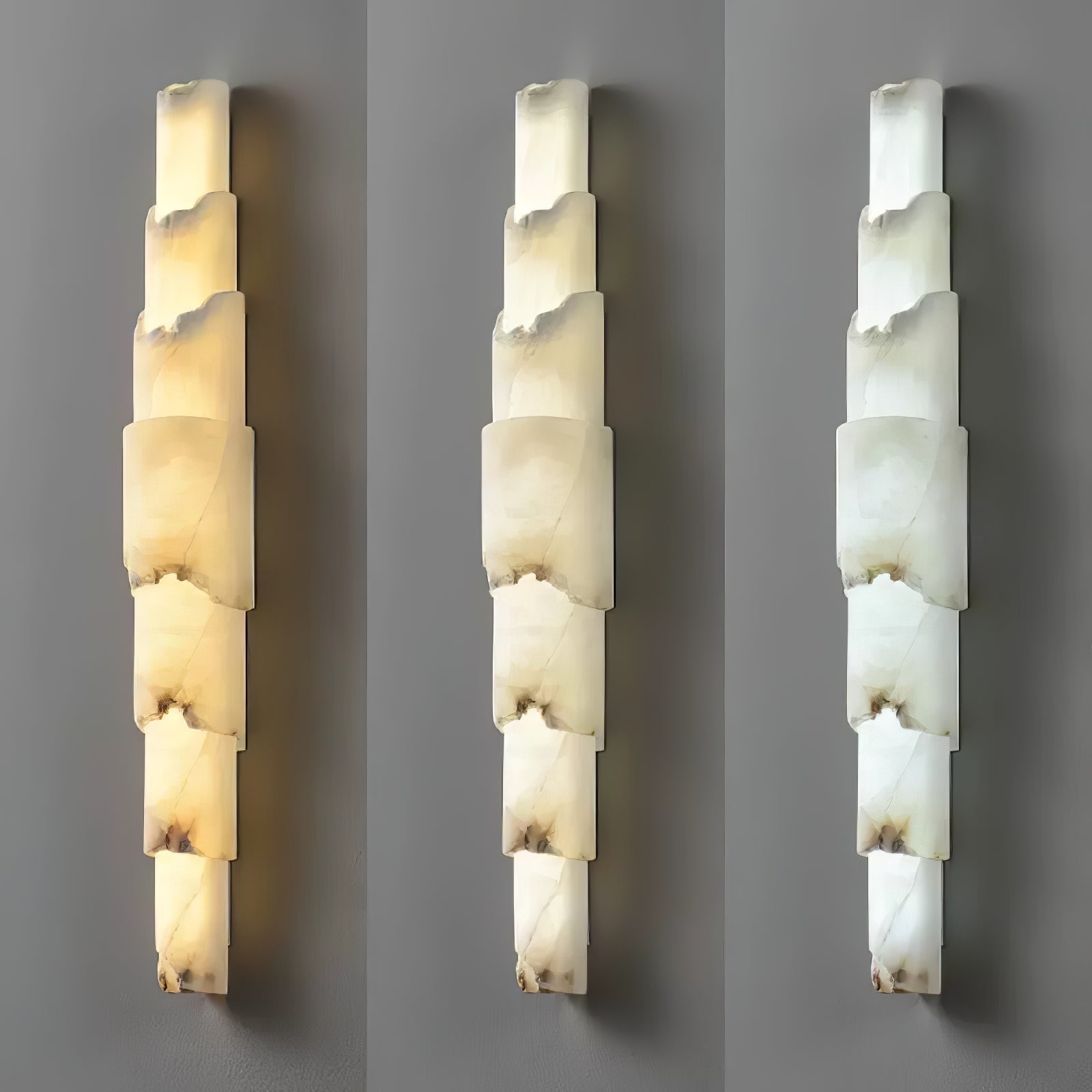 Caspian Multi-layer Alabaster Wall Light-Neutral Decor