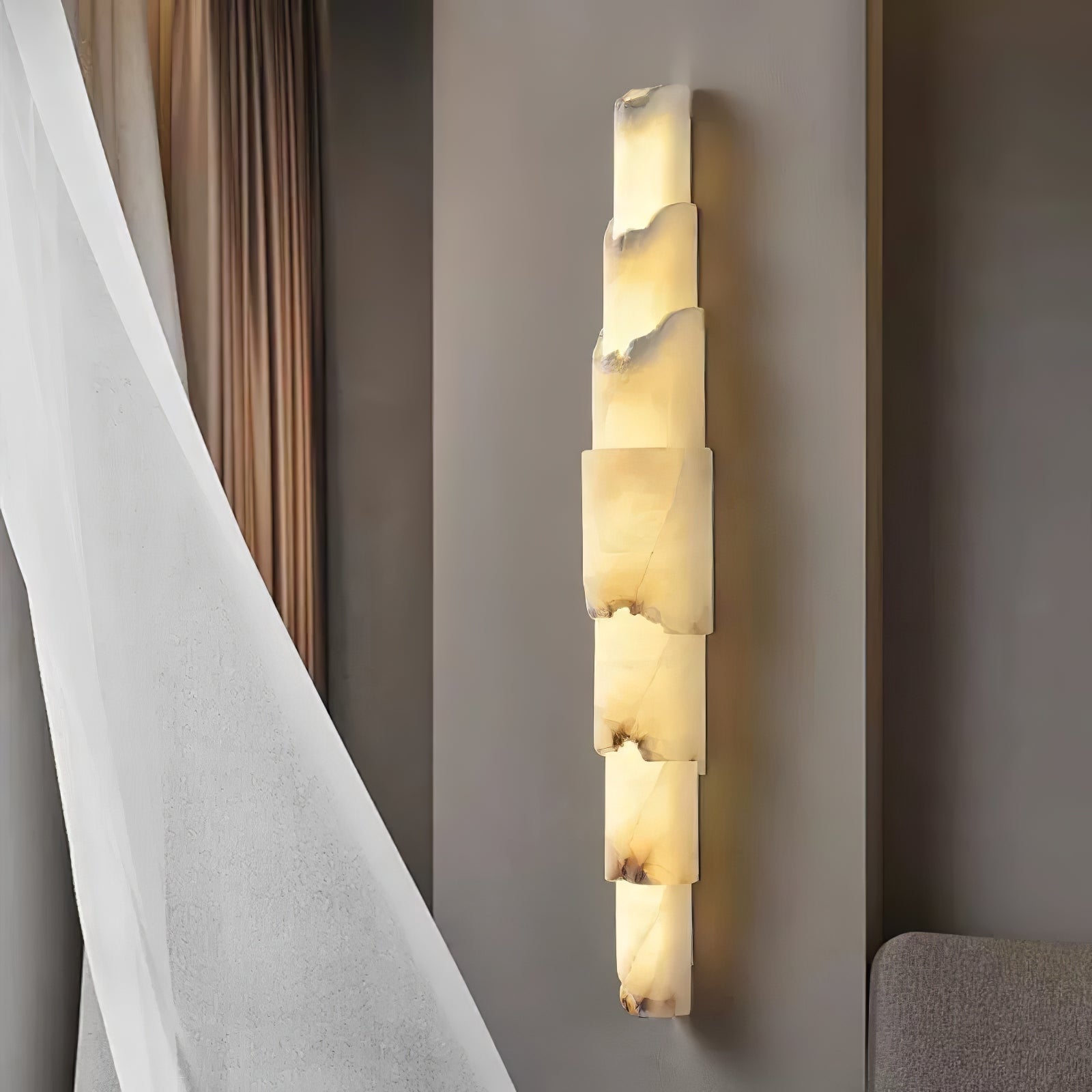 Caspian Multi-layer Alabaster Wall Light-Neutral Decor
