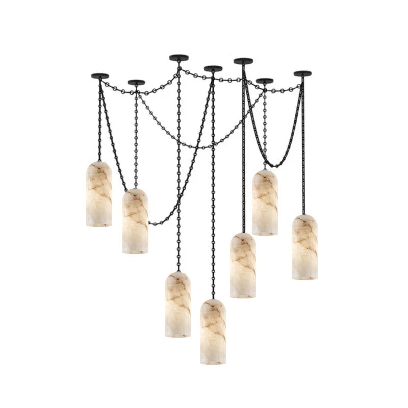Cascading Chain Capsule Chandelier-Neutral Decor