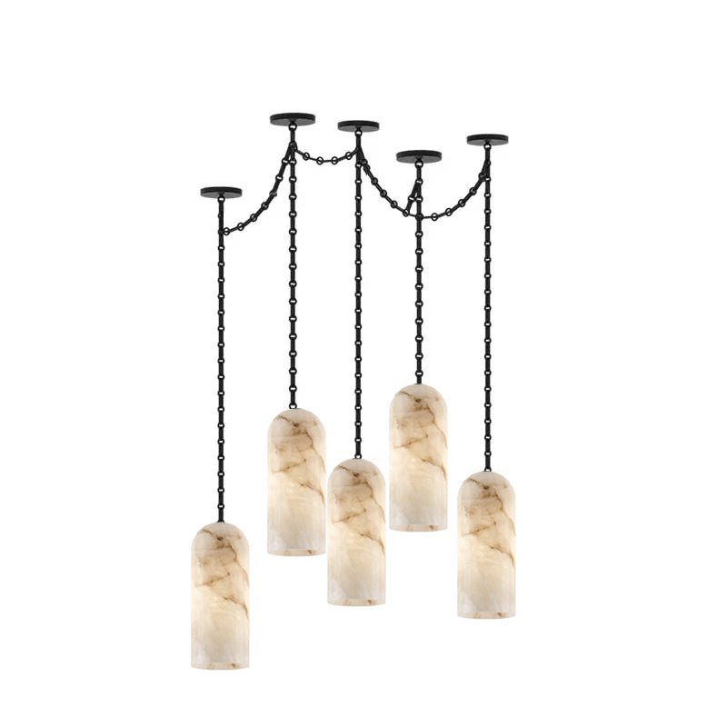 Cascading Chain Capsule Chandelier-Neutral Decor