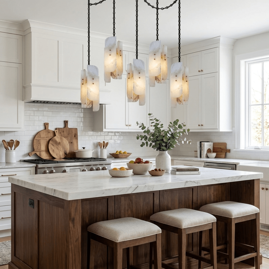 Cascading Chain Cluster Chandelier-Neutral Decor