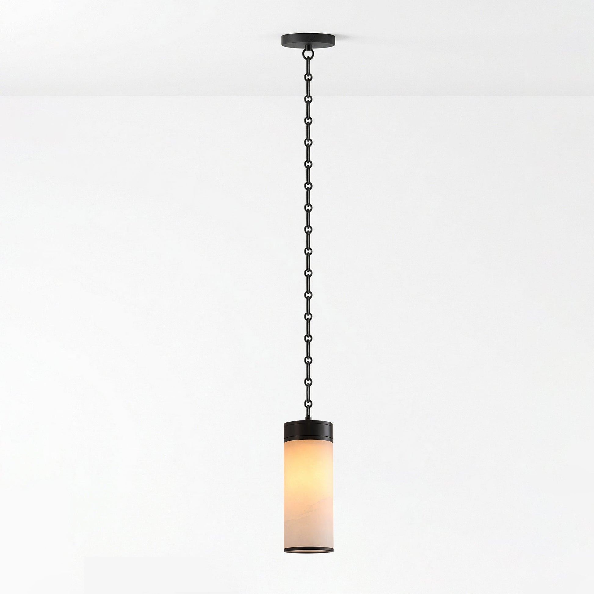 Cascading Chain Cylinder Chandelier-Neutral Decor