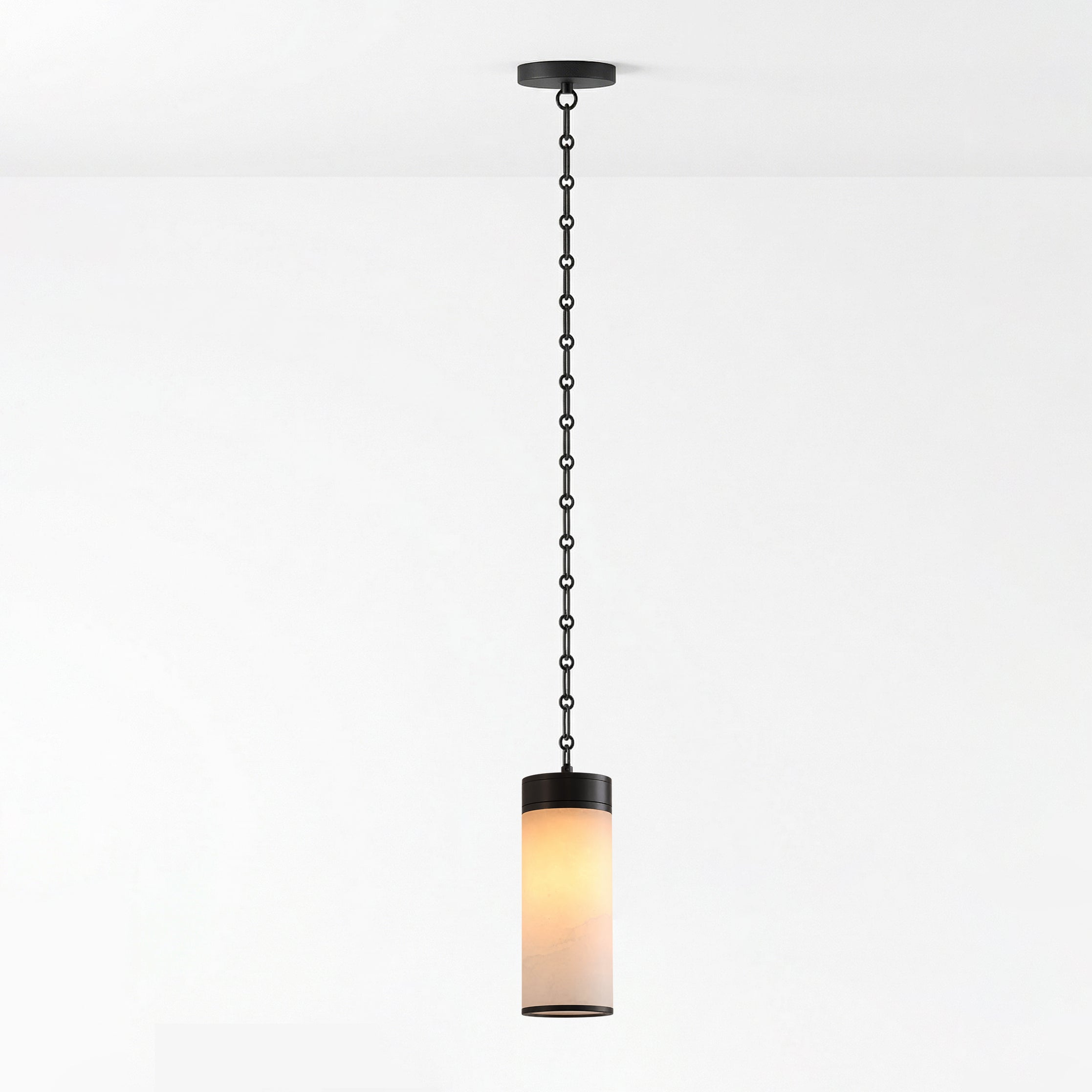 Cascading Chain Cylinder Chandelier-Neutral Decor