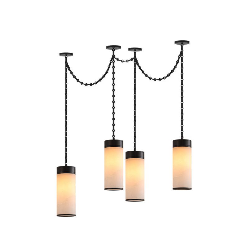 Cascading Chain Cylinder Chandelier-Neutral Decor