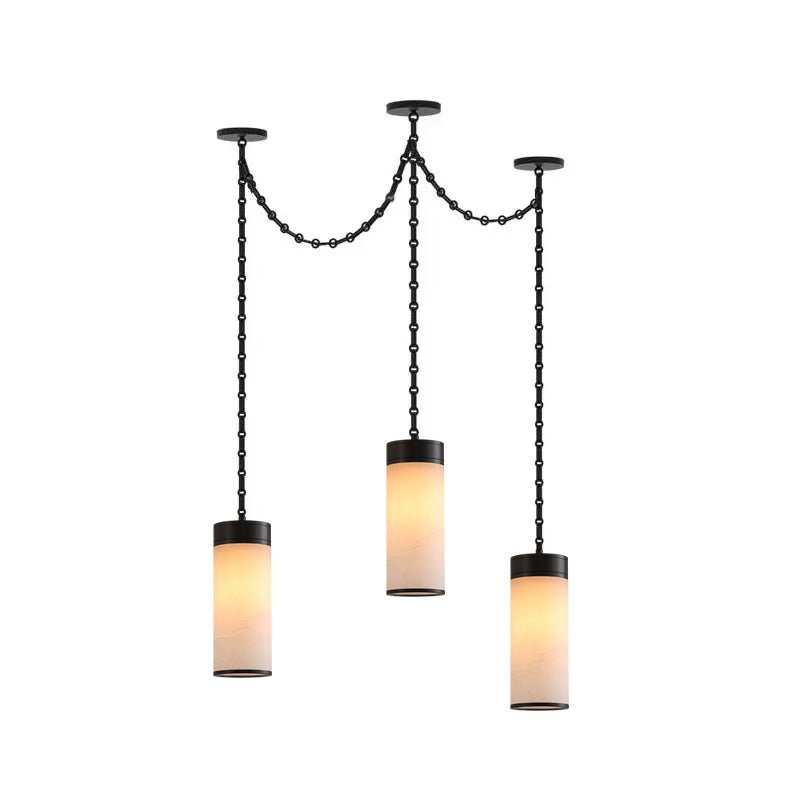 Cascading Chain Cylinder Chandelier-Neutral Decor