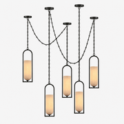 Cascading Chain Lantern Chandelier-Neutral Decor