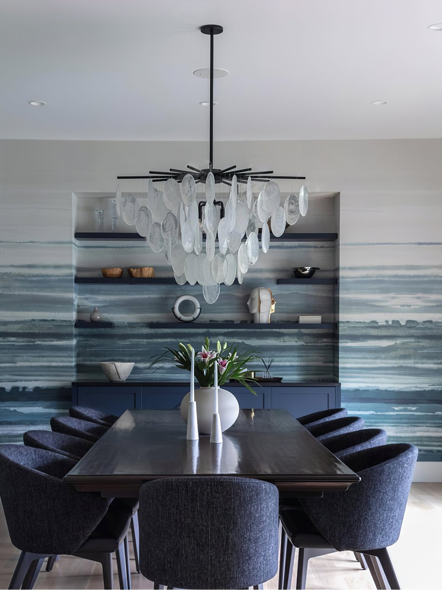 Isaiah Luxury Glass Chandelier-Neutral Decor
