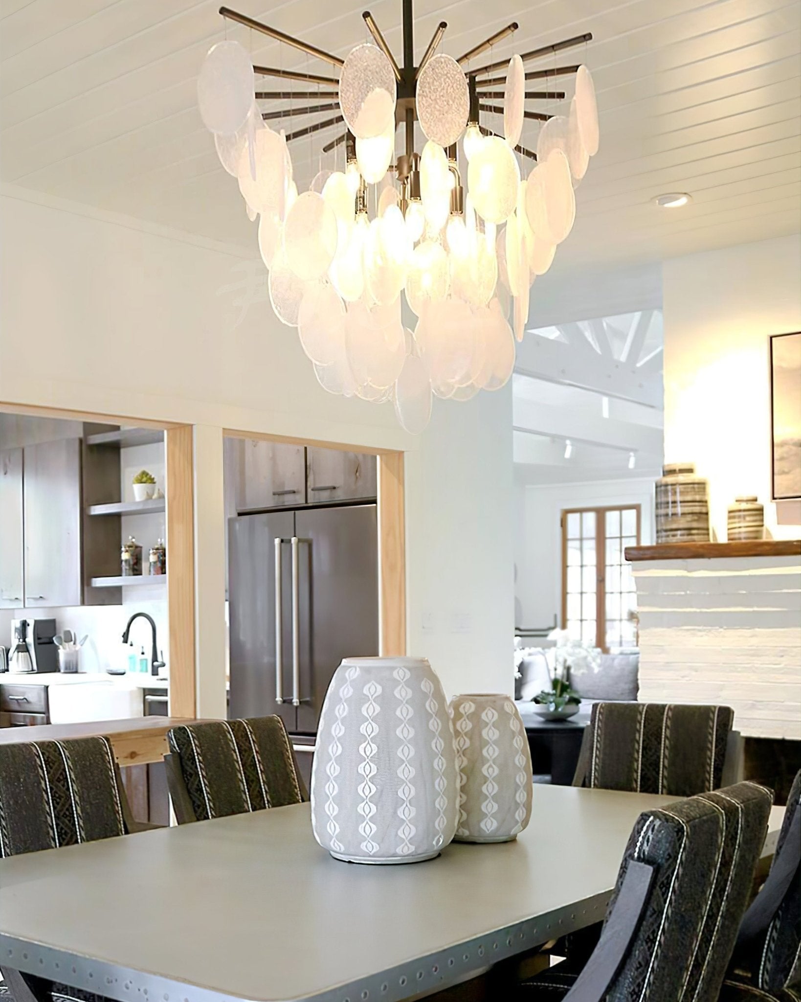Isaiah Luxury Glass Chandelier-Neutral Decor