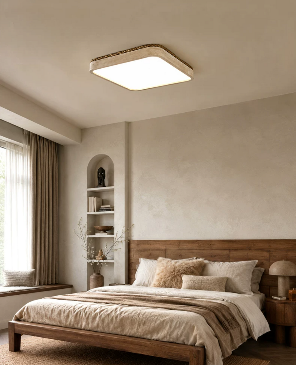 Ivermont Travertine Flush Mount Light