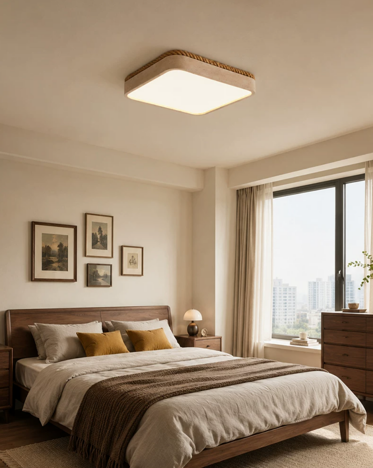 Ivermont Travertine Flush Mount Light