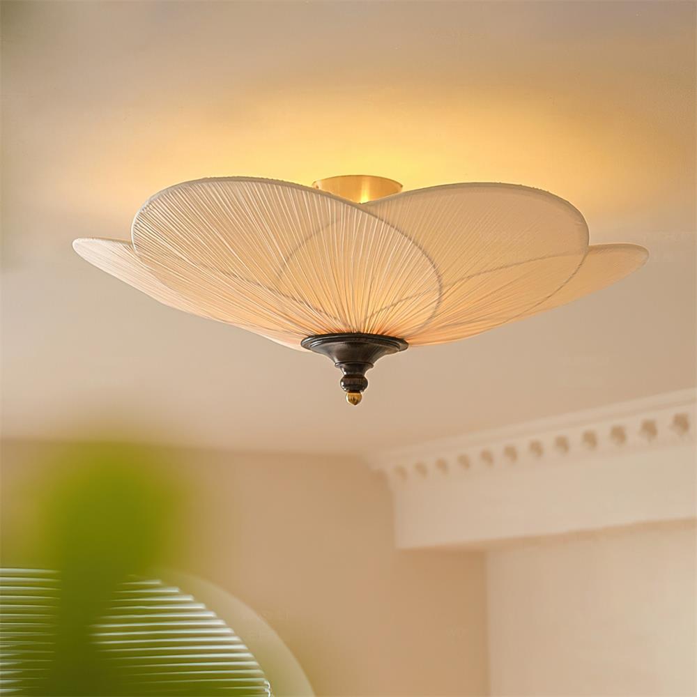 Nira Petal-Inspired Flush Mount Ceiling Light-Neutral Decor