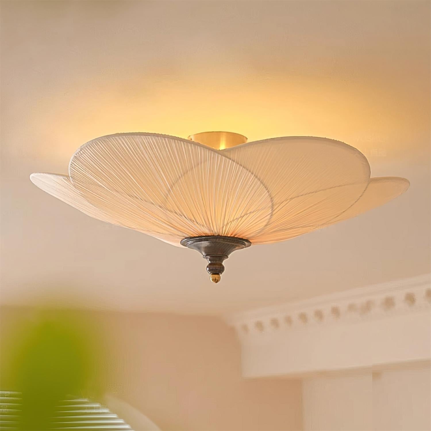 Nira Petal-Inspired Flush Mount Ceiling Light-Neutral Decor