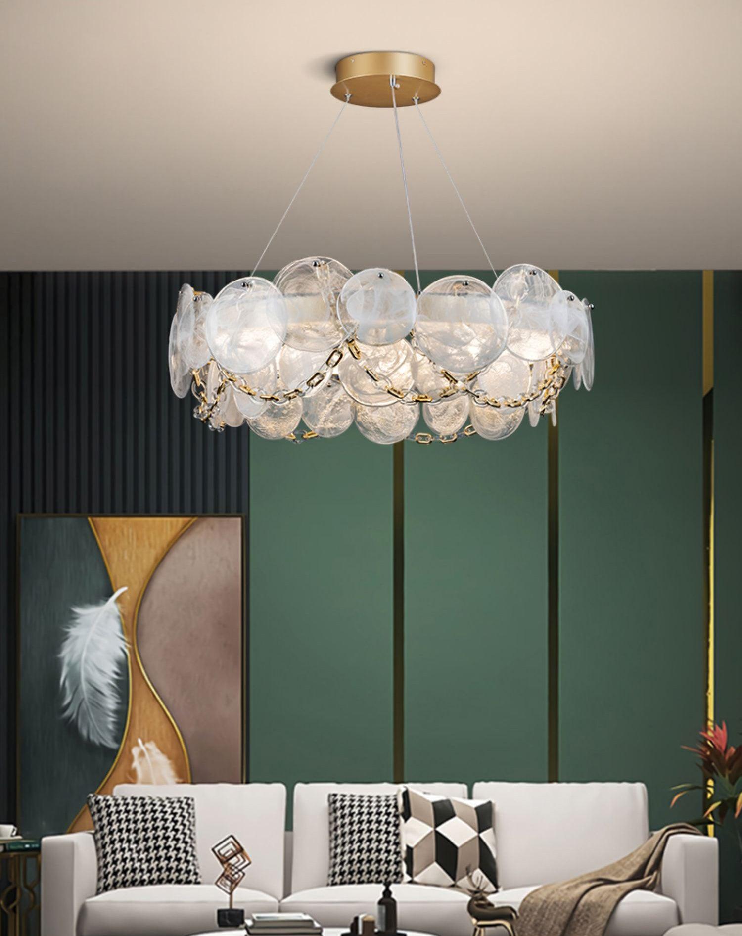 Ruby Luxury Glass Chandelier-Neutral Decor