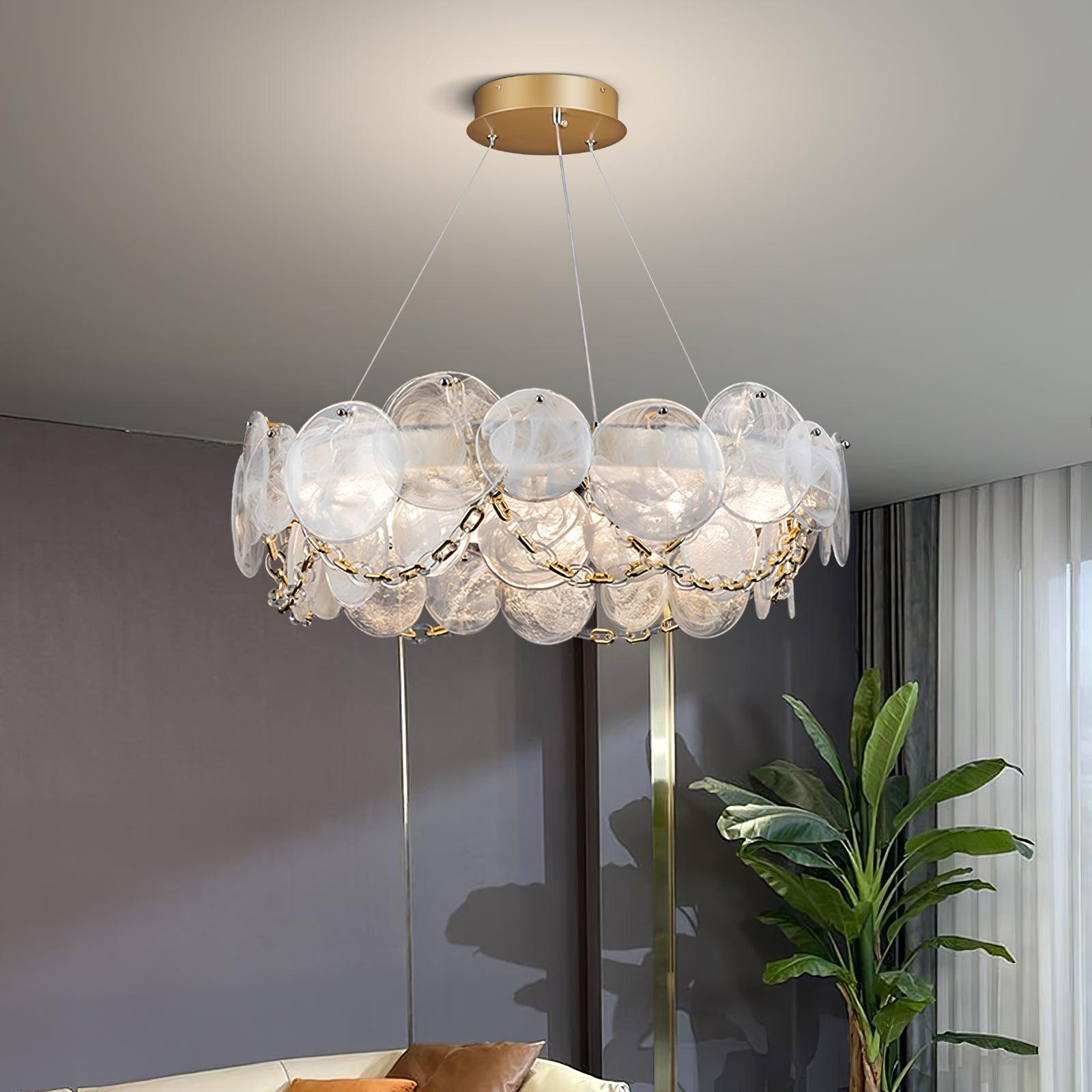 Ruby Luxury Glass Chandelier-Neutral Decor