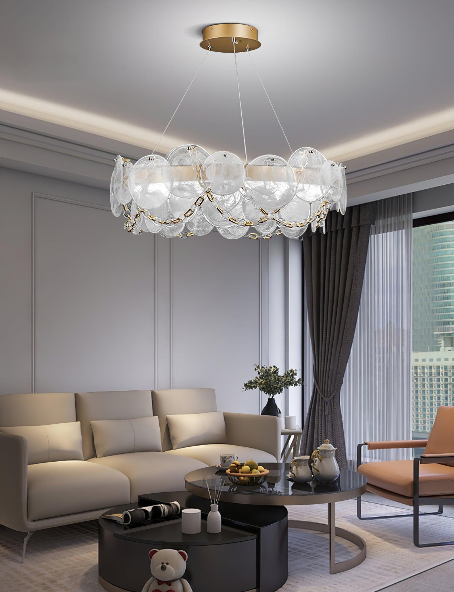 Ruby Luxury Glass Chandelier-Neutral Decor