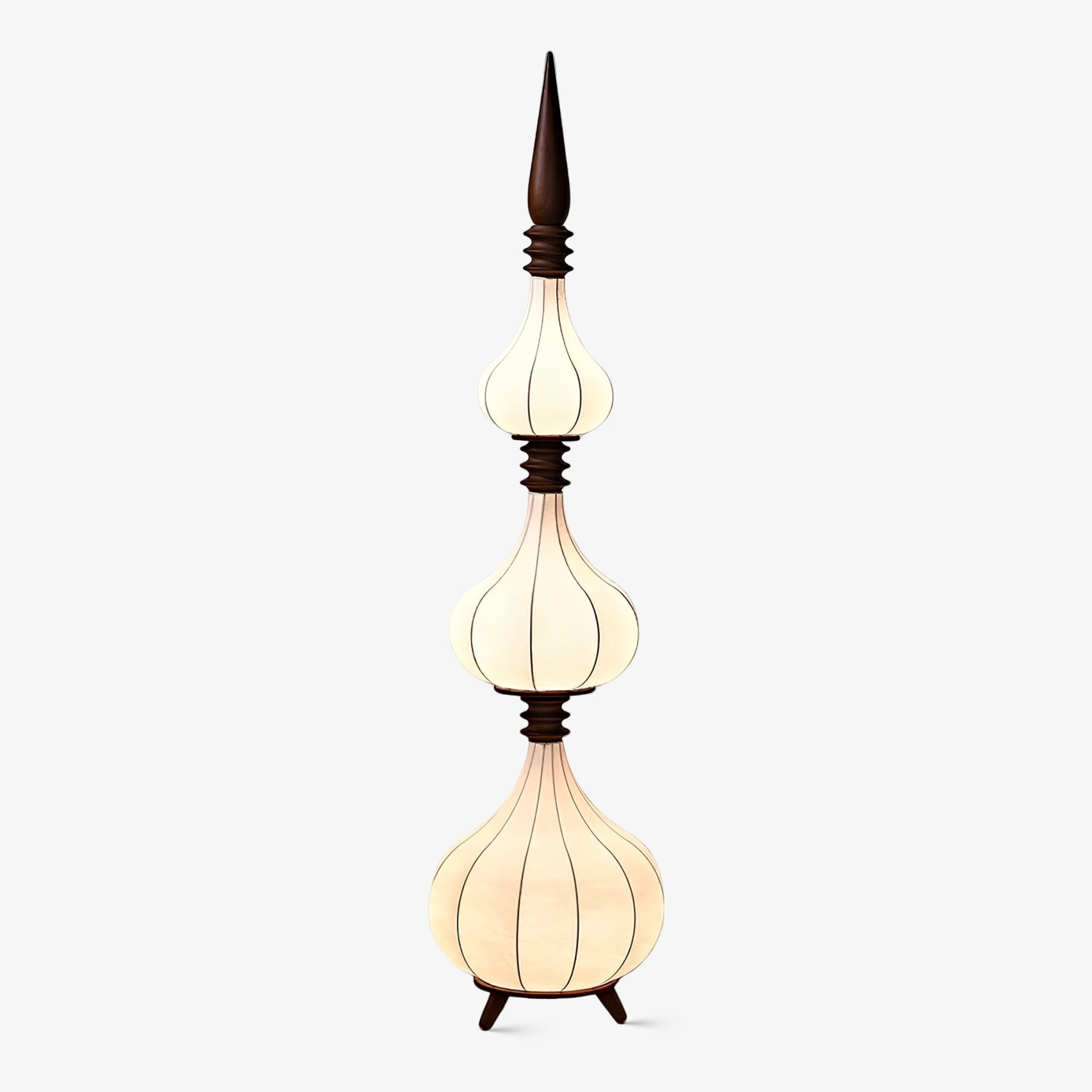 Cetalyra Tiered Gourd Floor Lamp-Neutral Decor