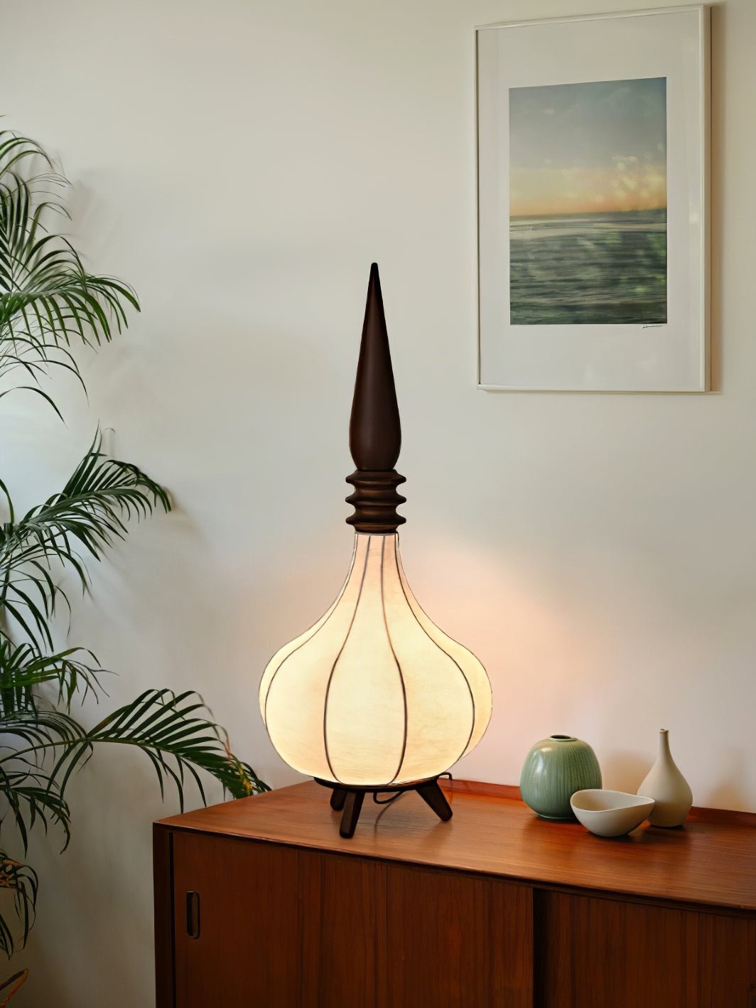 Cetalyra Tiered Gourd Floor Lamp-Neutral Decor