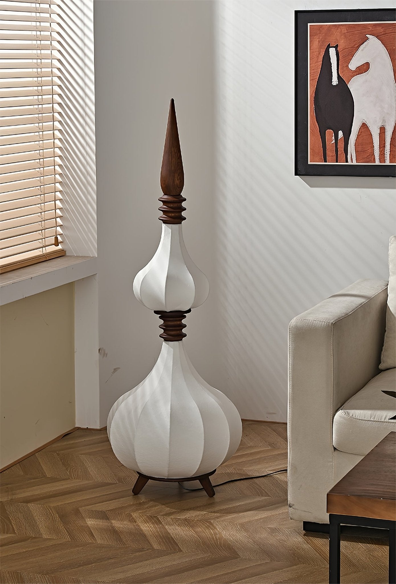 Cetalyra Tiered Gourd Floor Lamp-Neutral Decor