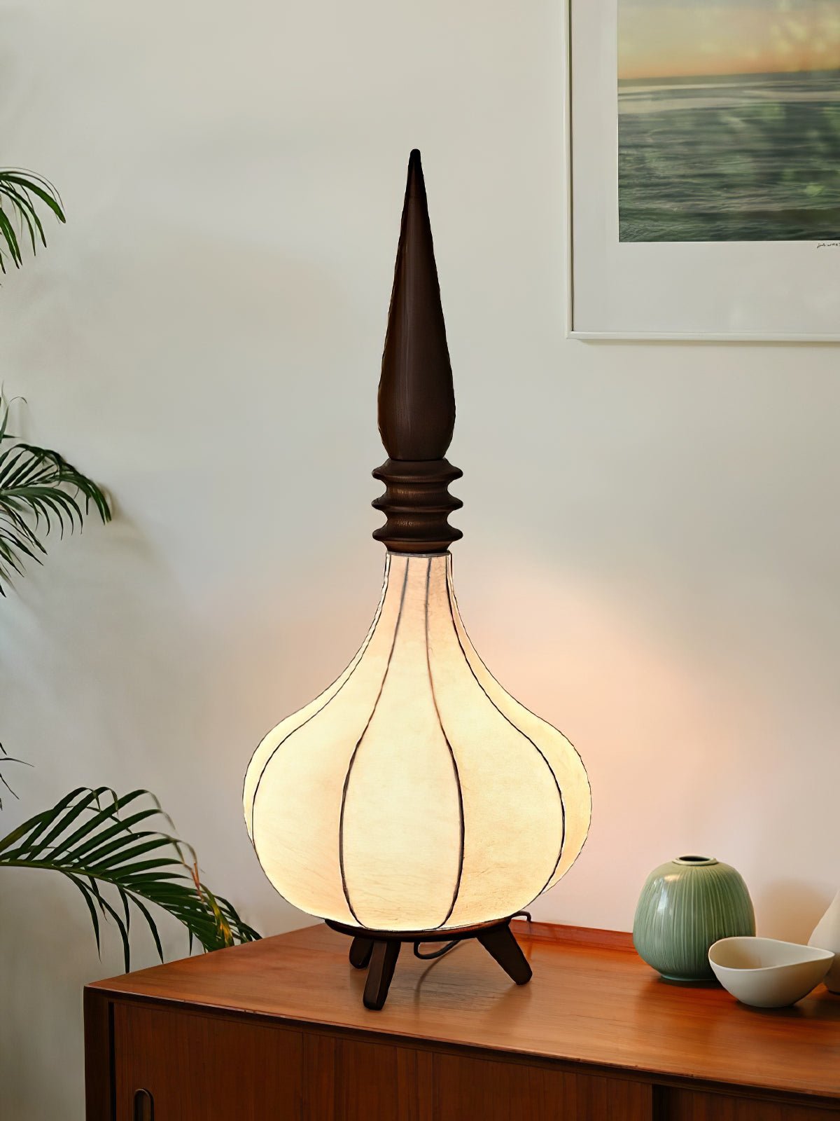 Cetalyra Tiered Gourd Floor Lamp-Neutral Decor