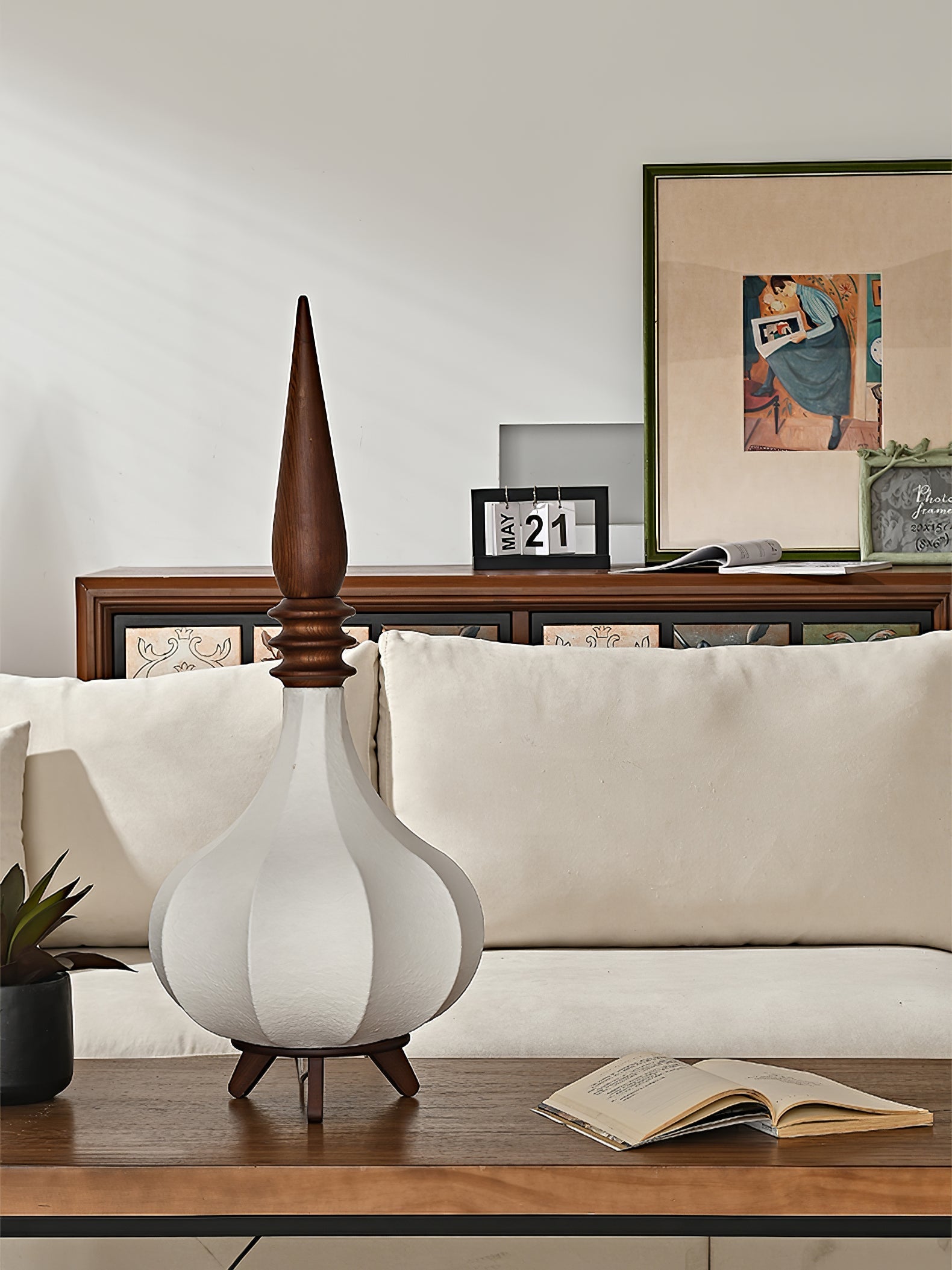 Cetalyra Tiered Gourd Floor Lamp-Neutral Decor