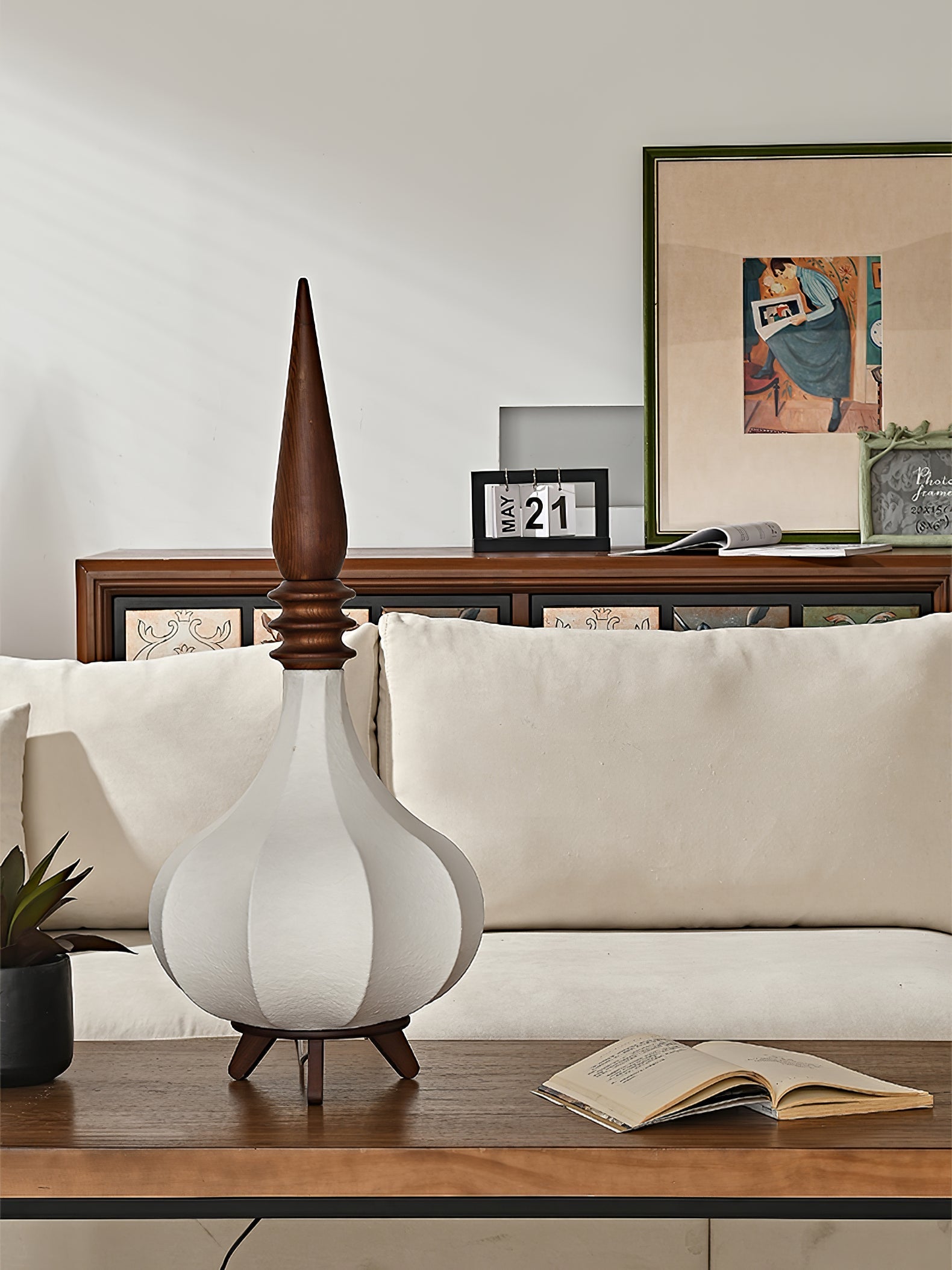 Cetalyra Tiered Gourd Floor Lamp-Neutral Decor