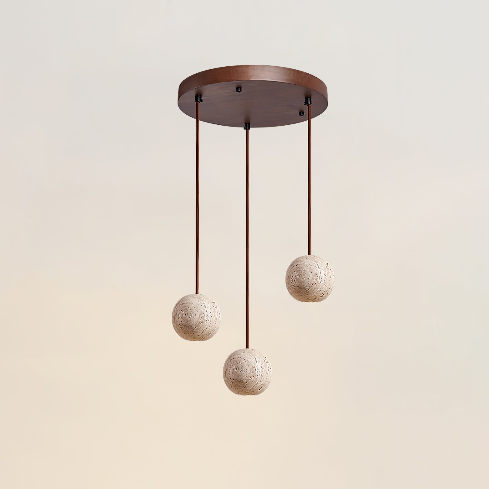 Trio Travertine Pendant Light-Neutral Decor