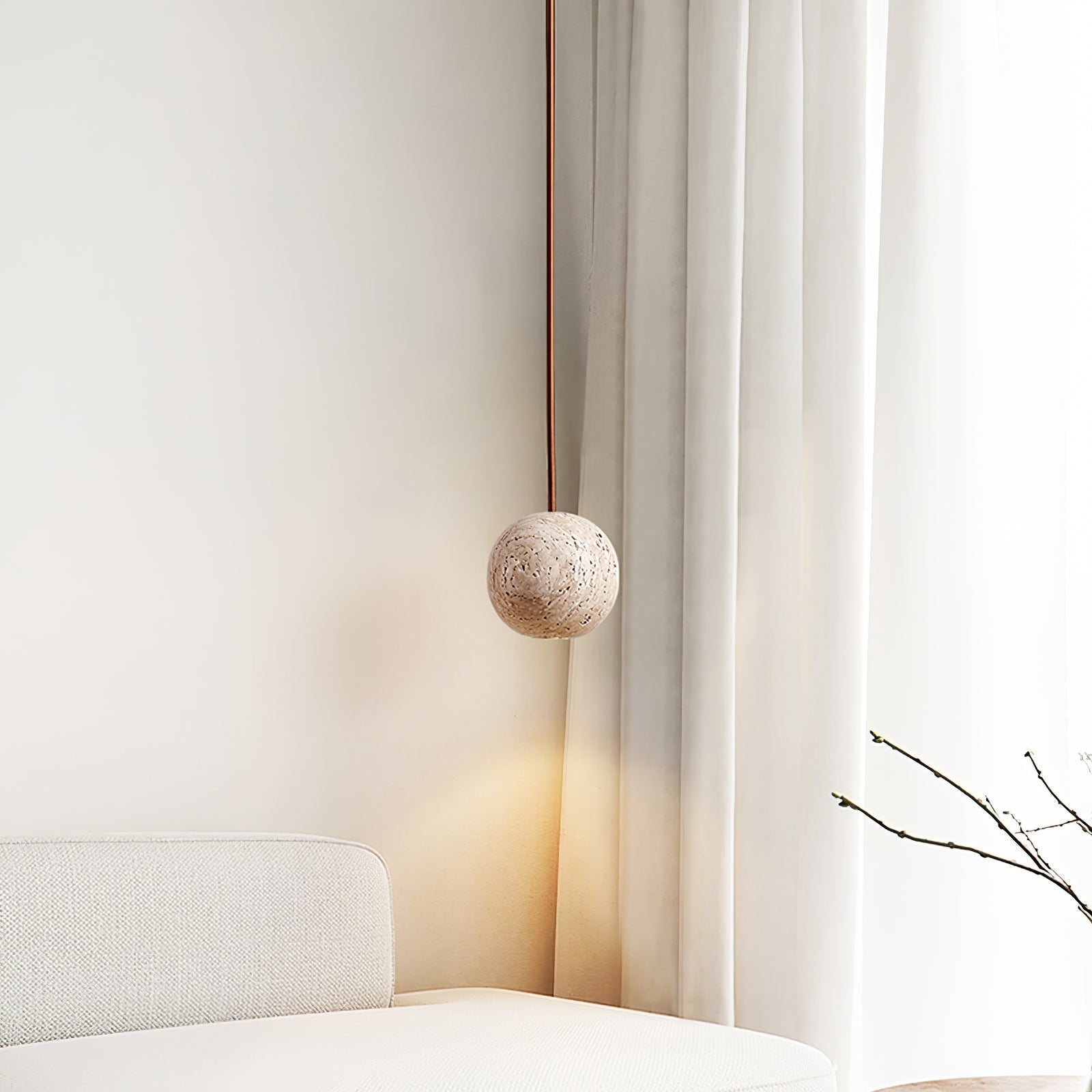 Trio Travertine Pendant Light-Neutral Decor