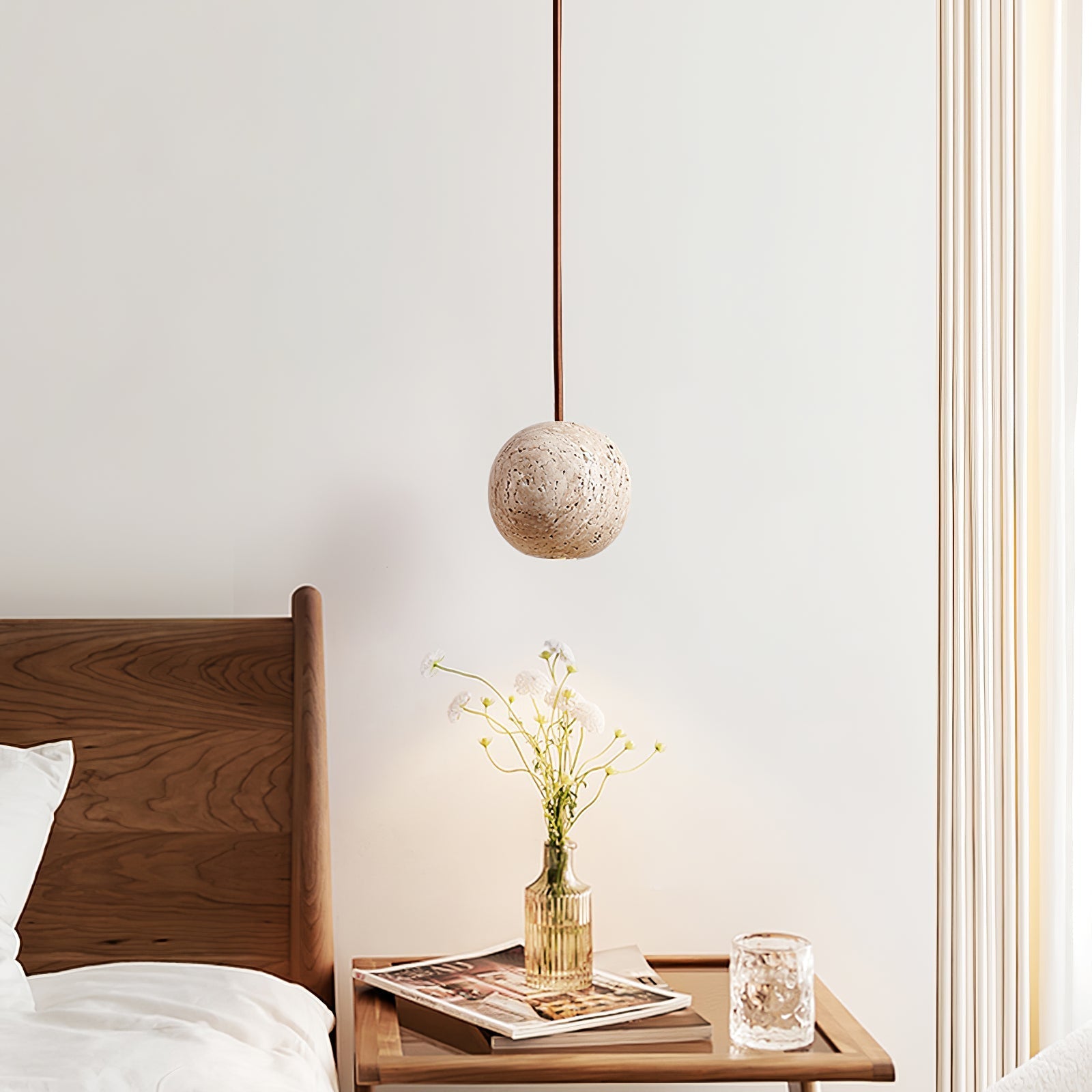 Trio Travertine Pendant Light-Neutral Decor