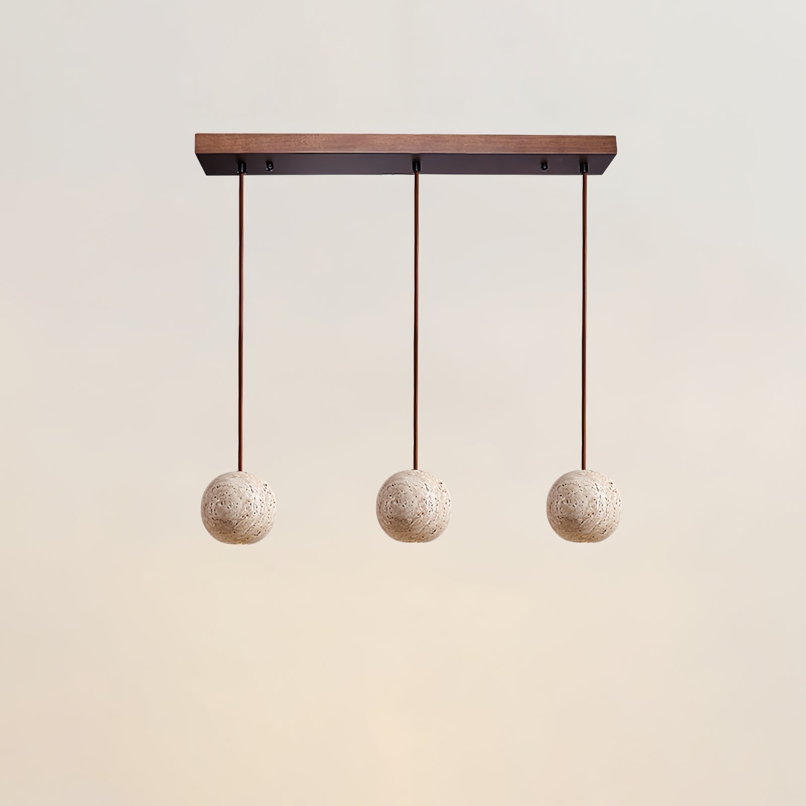 Trio Travertine Pendant Light-Neutral Decor