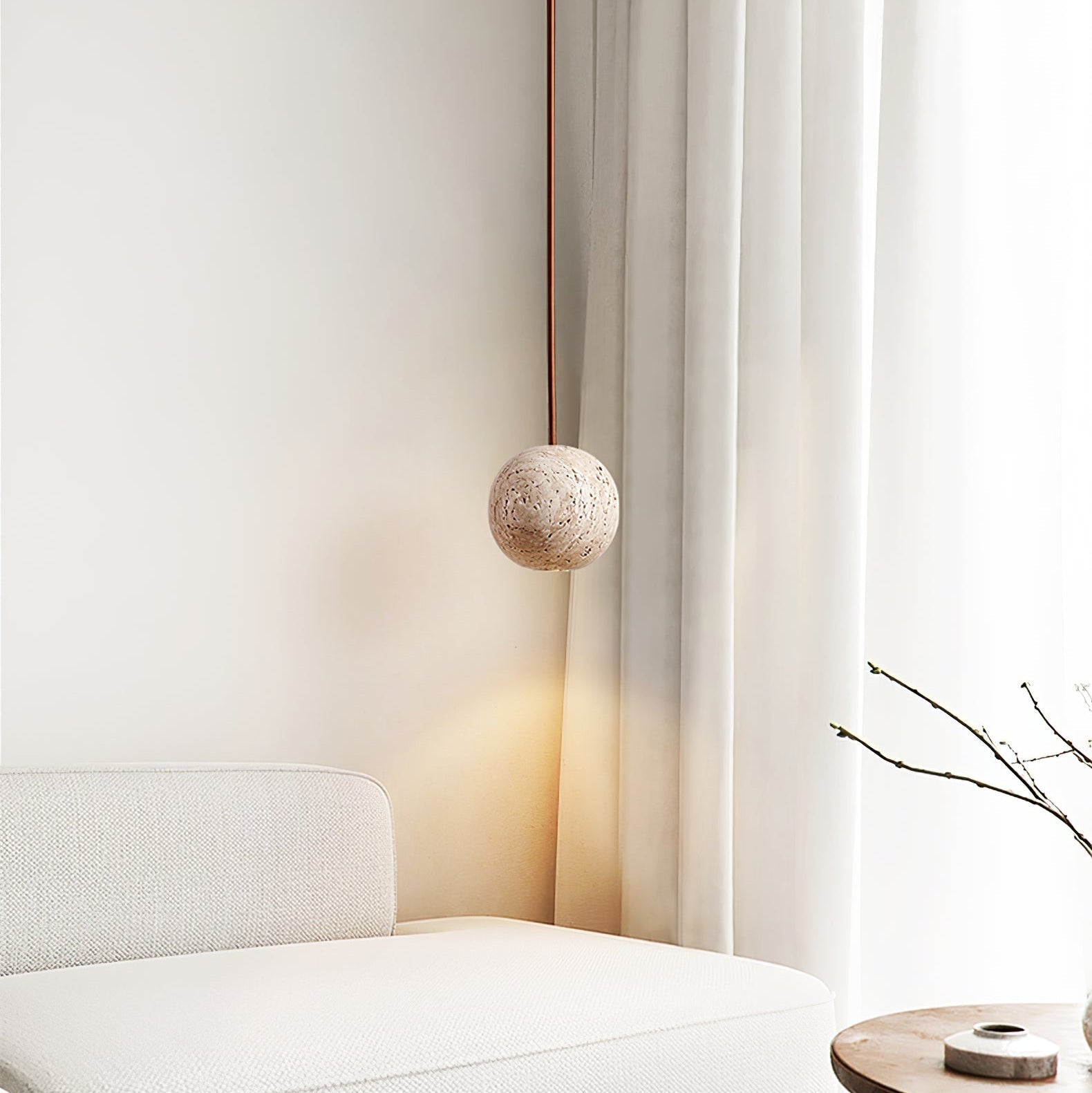 Trio Travertine Pendant Light-Neutral Decor